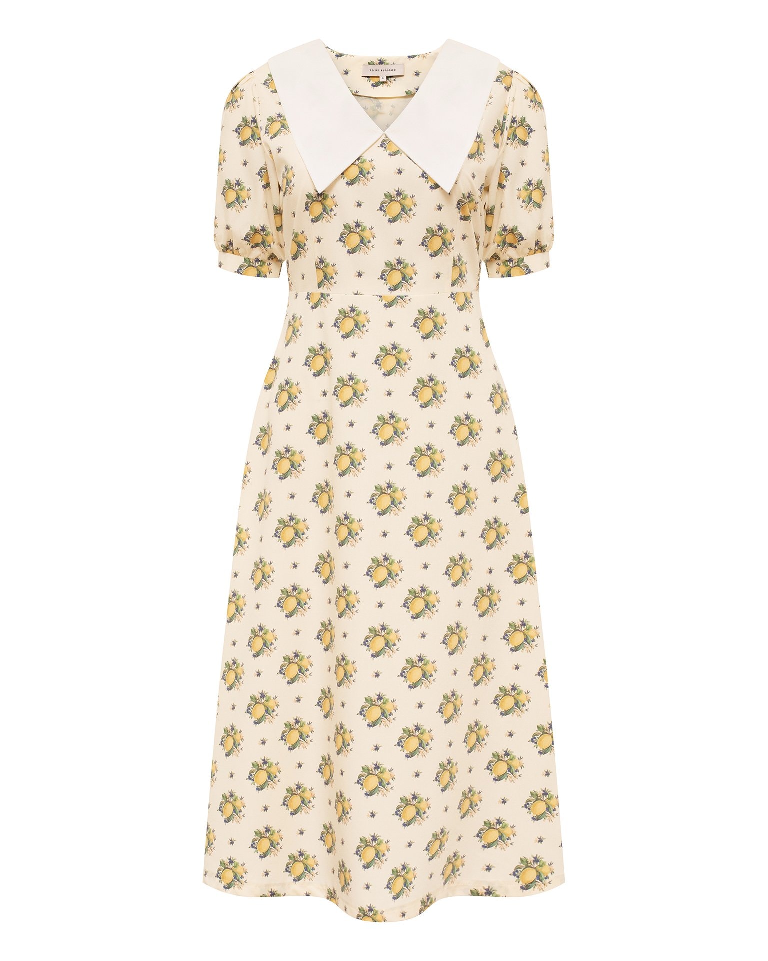 Dress with lemon print, Light Beige — photo 8