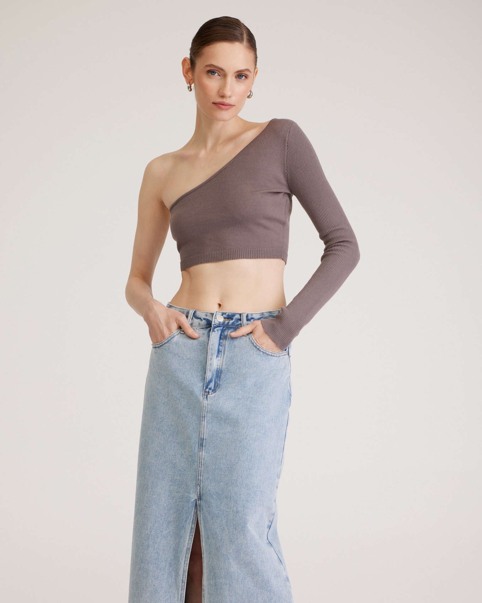 Denim midi skirt, Sky blue — photo 5