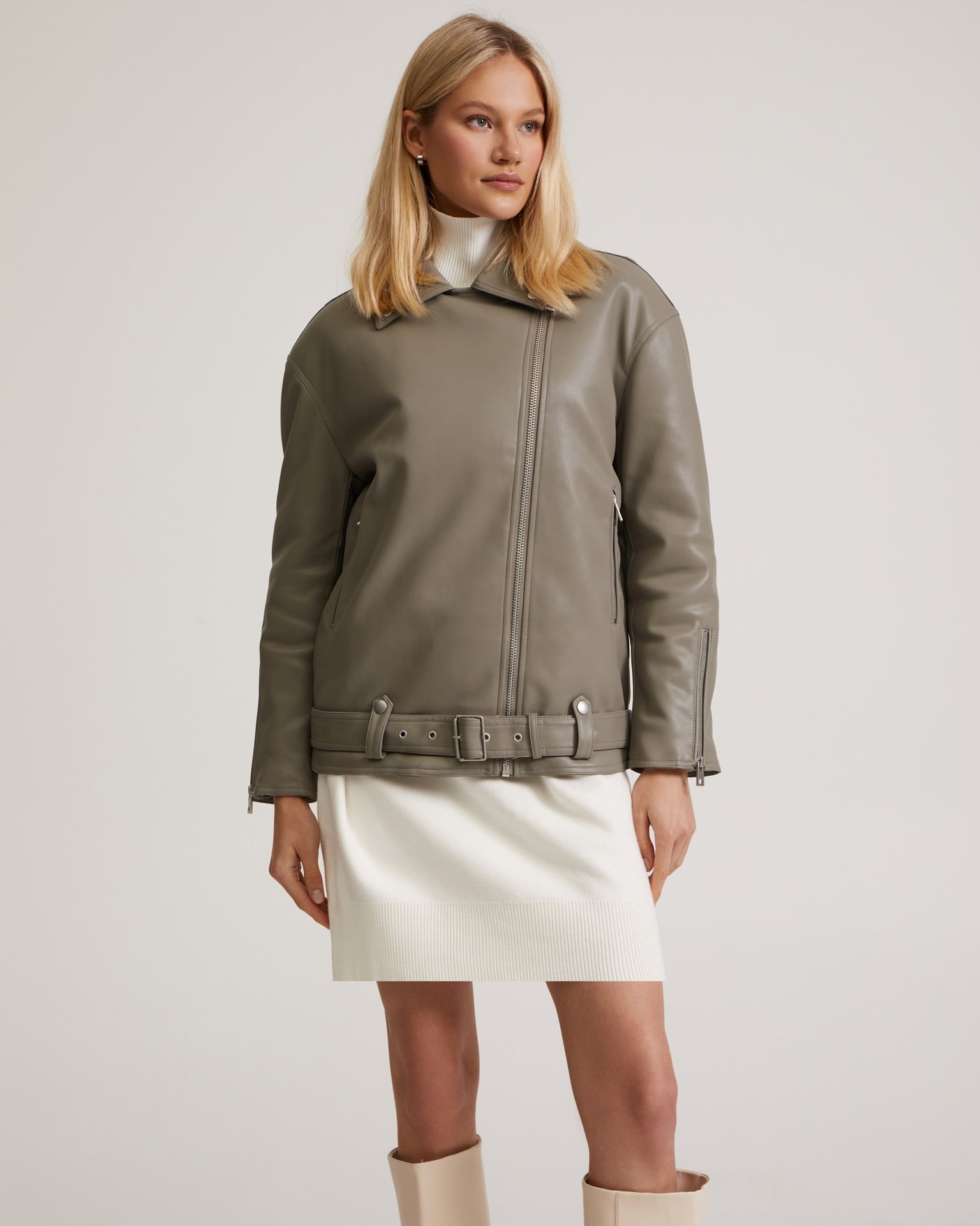 Insulated biker jacket, Grey — photo 9