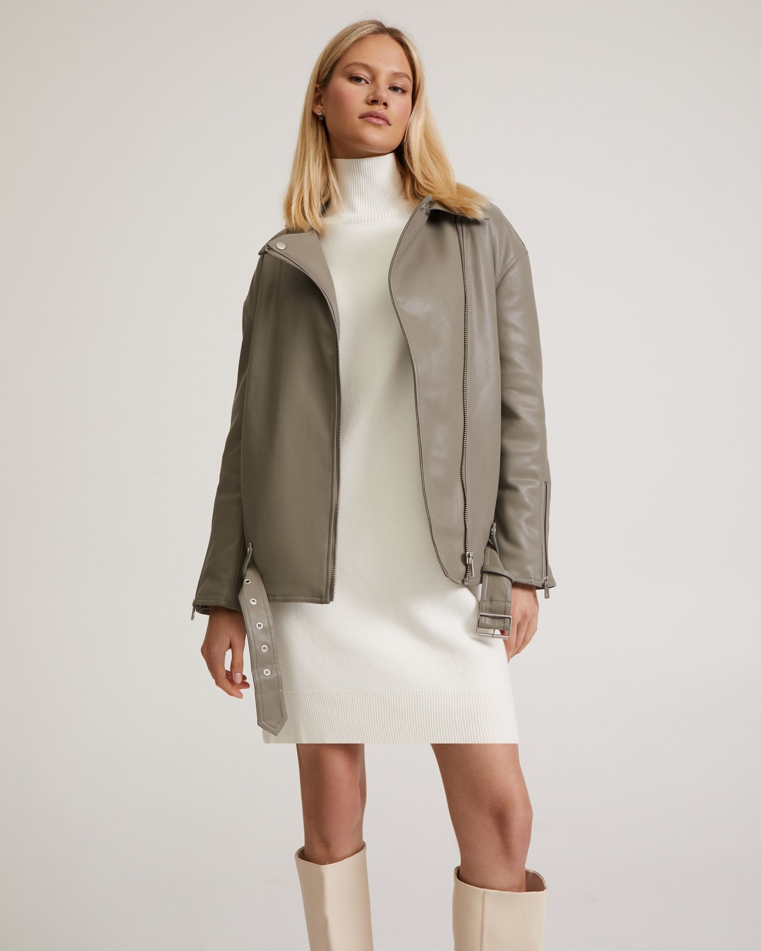 Insulated biker jacket, Grey — photo 8