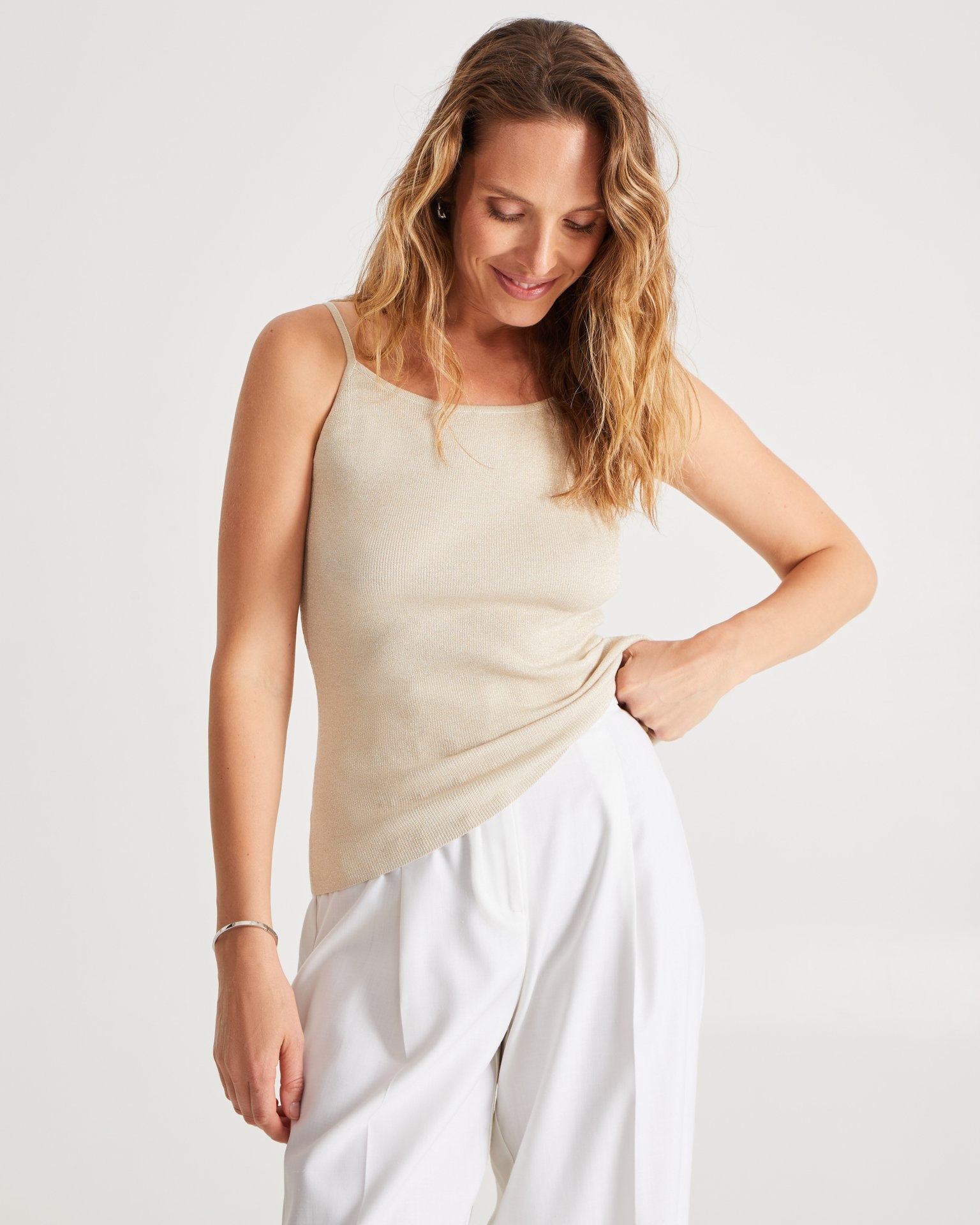 Top in a golden shade, Golden