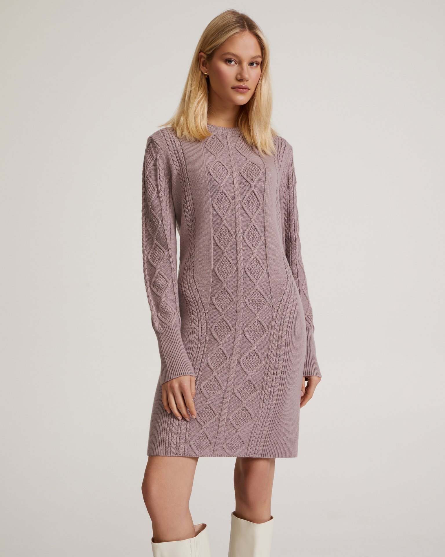Patterned Dress, Brown