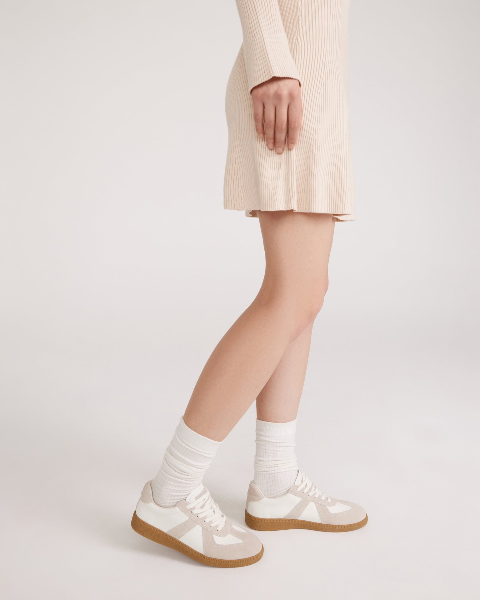 Trainers with suede panels, White — photo 5