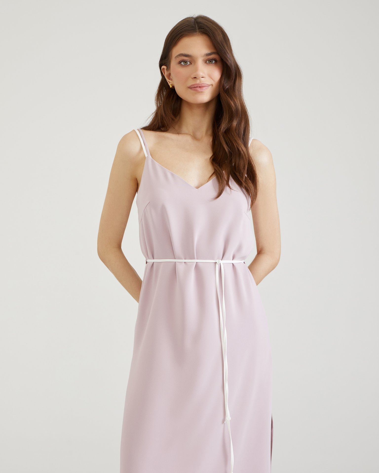Dress with Double Straps, Dusty pink — photo 2