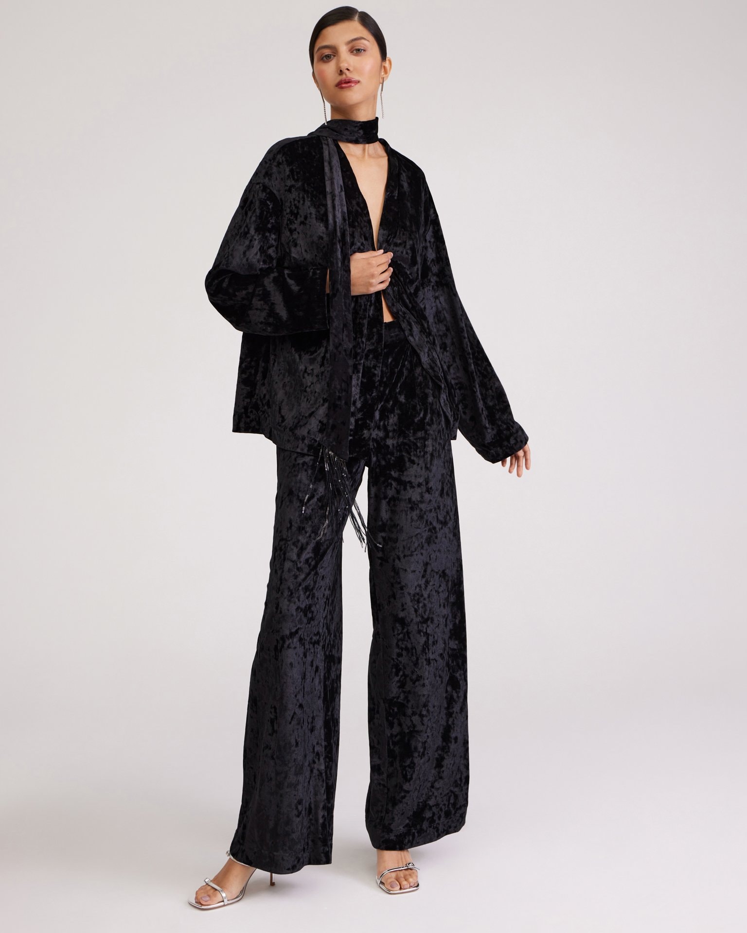 Velvet Kimono, Black — photo 2