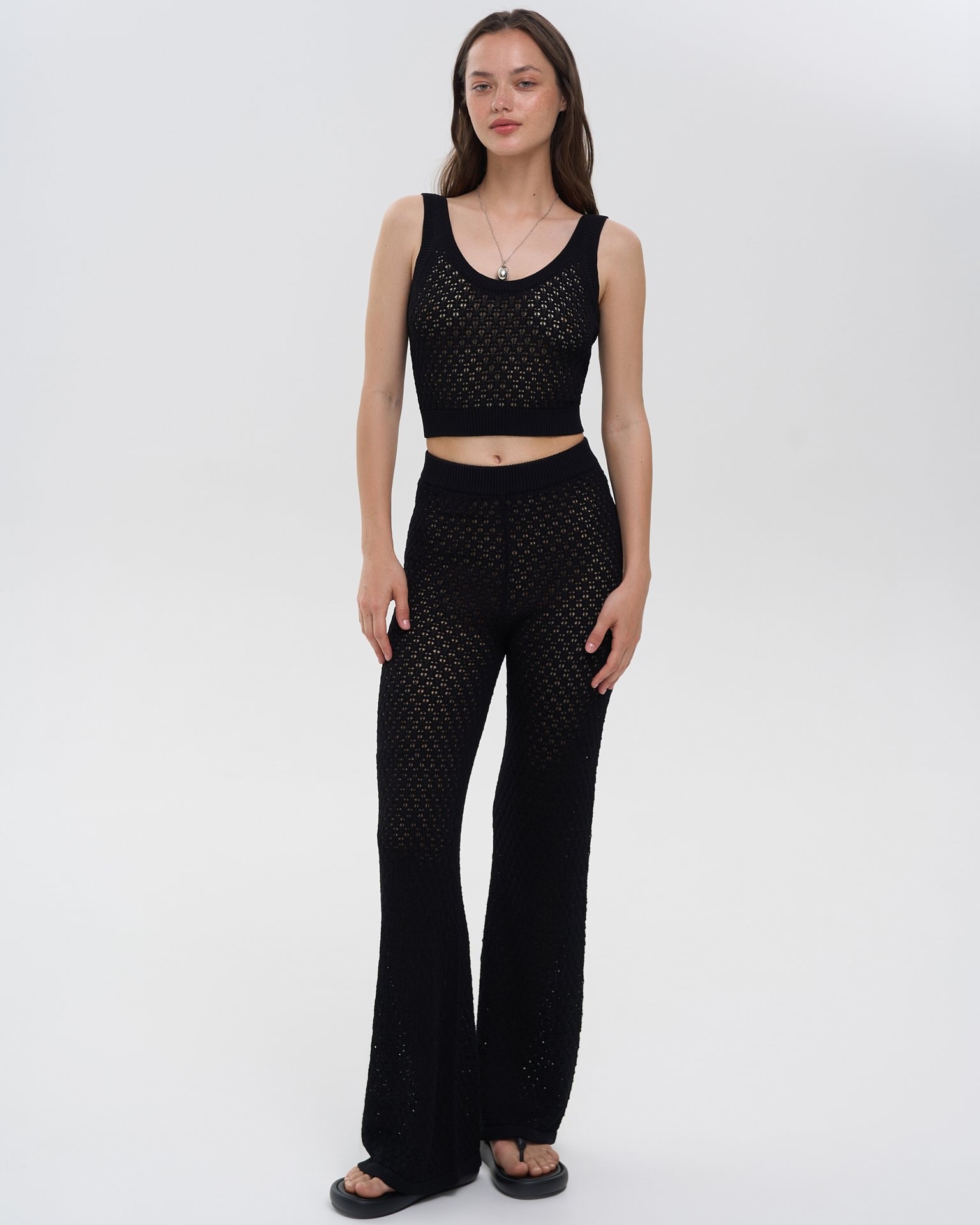 Black Crop Top, Black — photo 3