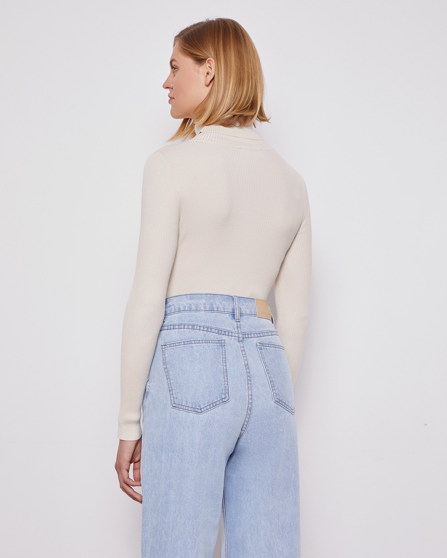 Long-sleeved turtleneck, Beige — photo 2