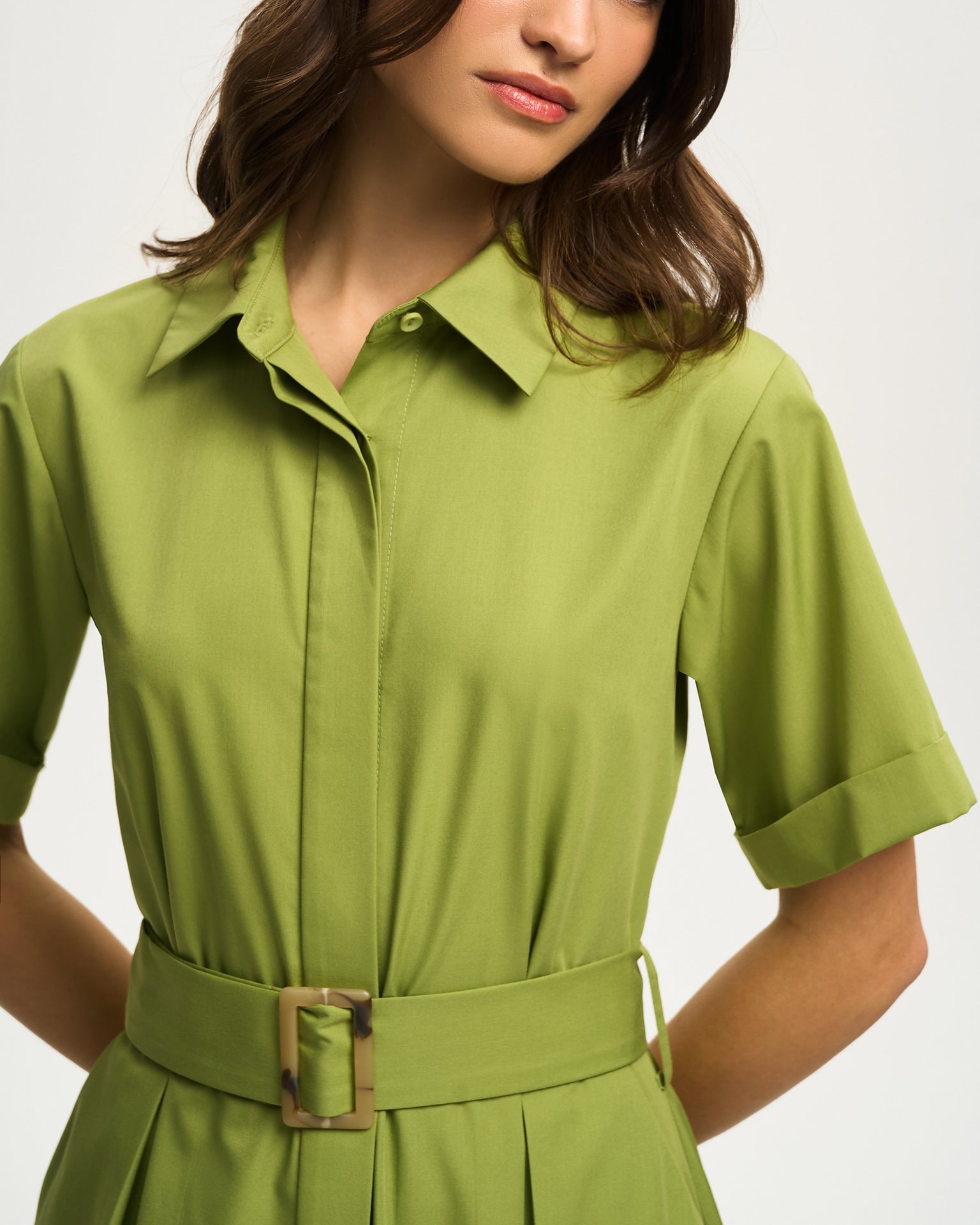 Dress with Belt, Green — photo 4