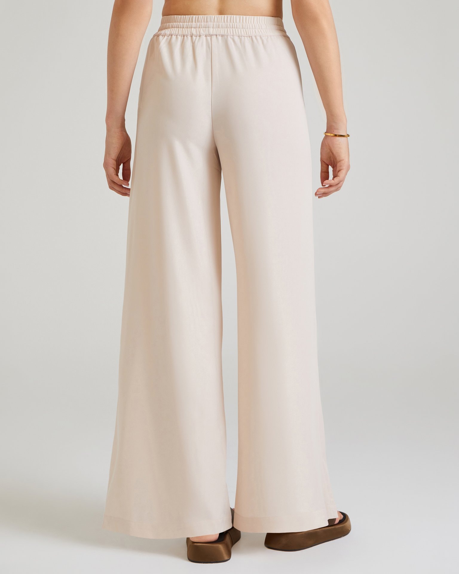 Viscose palazzo trousers, Beige — photo 7