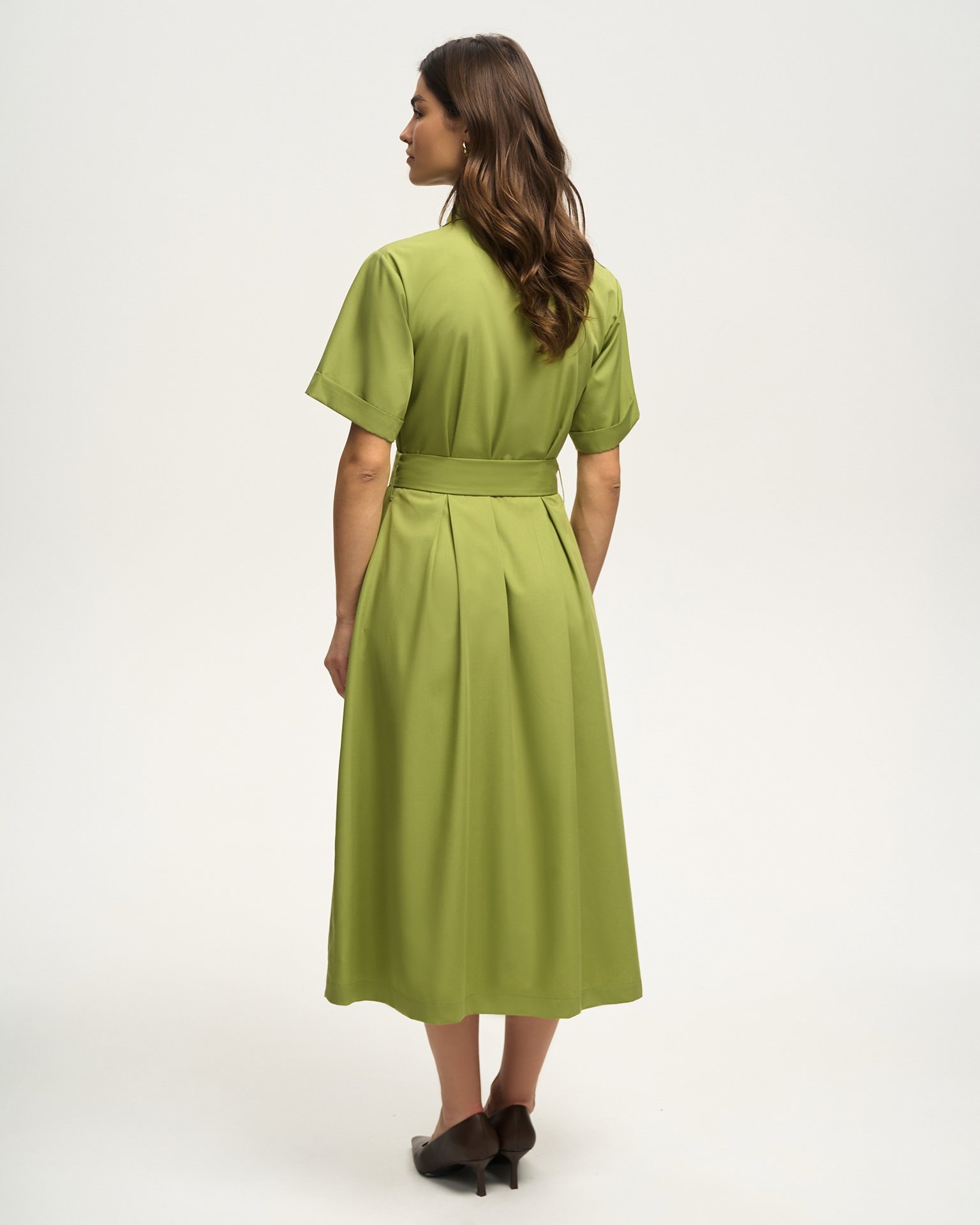 Dress with Belt, Green — photo 3