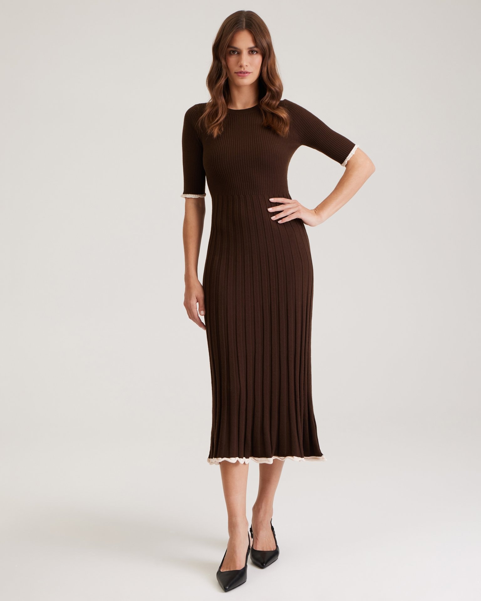 Tube Dress, Dark Brown — photo 4