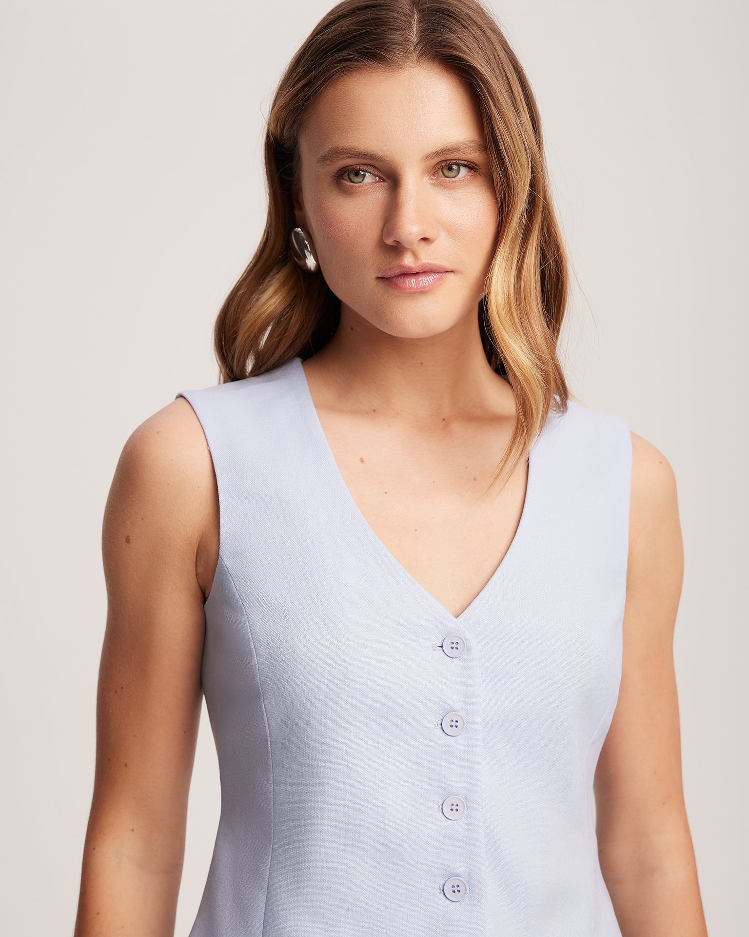 Blue waistcoat, Sky Blue — photo 5