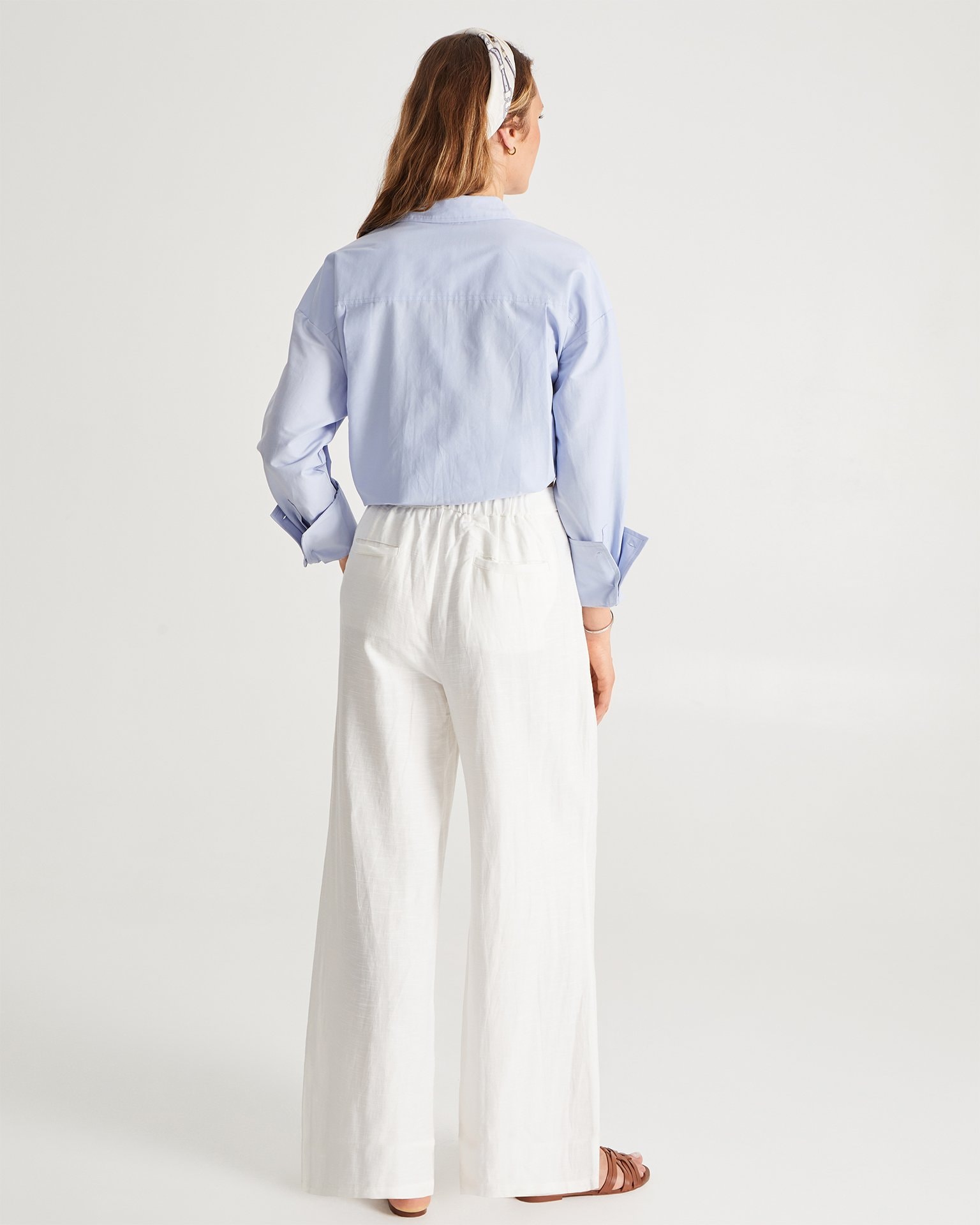 Linen Trousers, White — photo 3