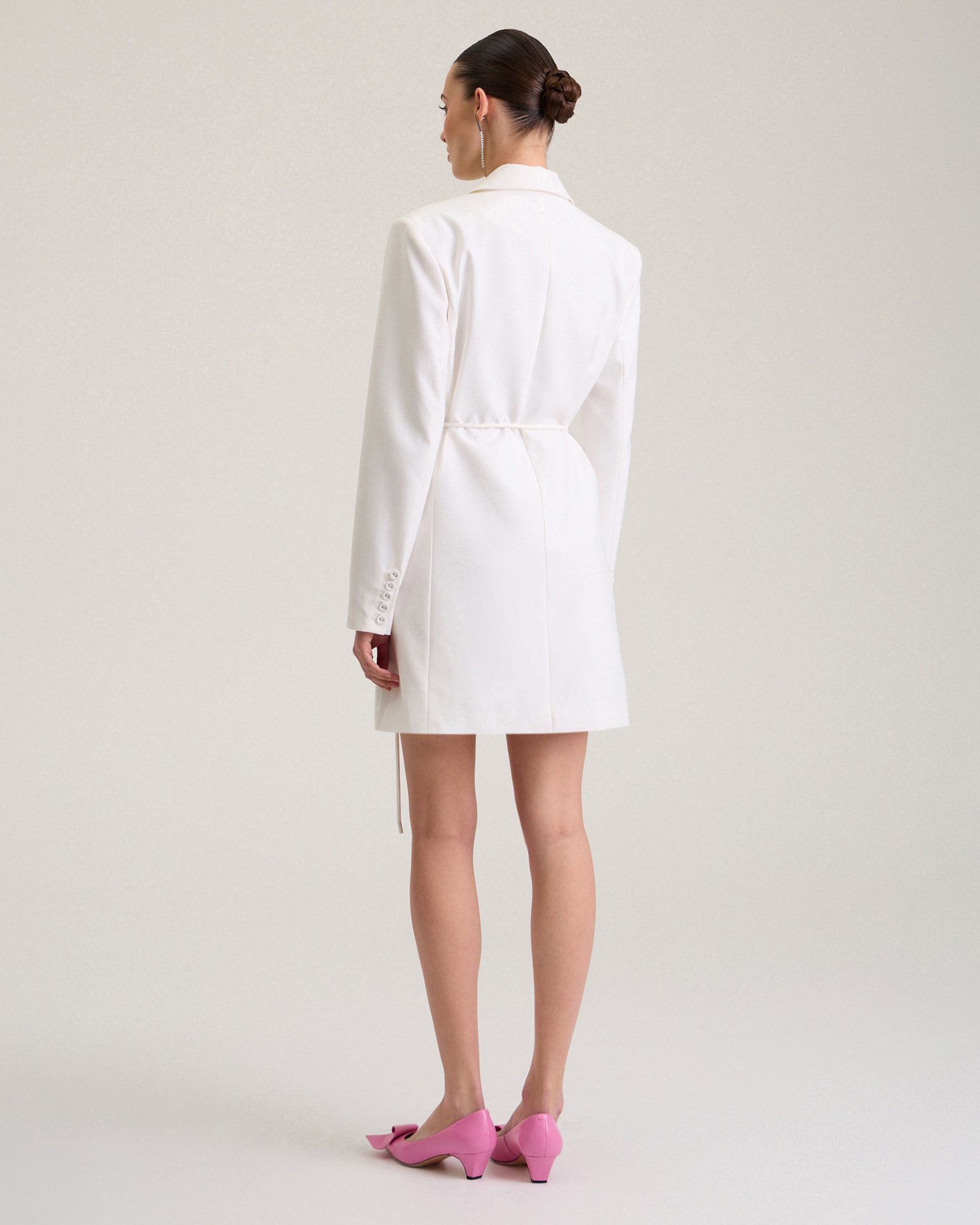 White blazer dress, White — photo 4
