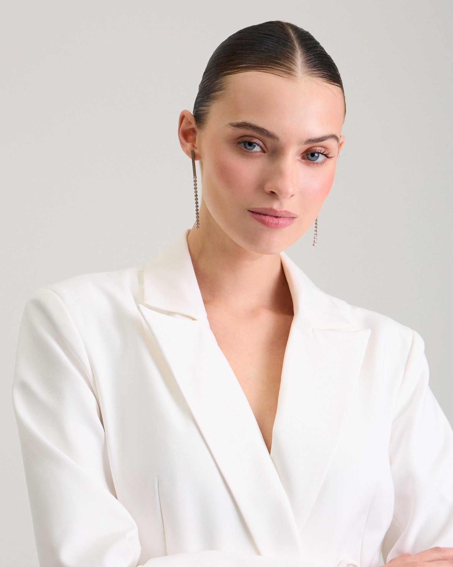 White blazer dress, White — photo 8