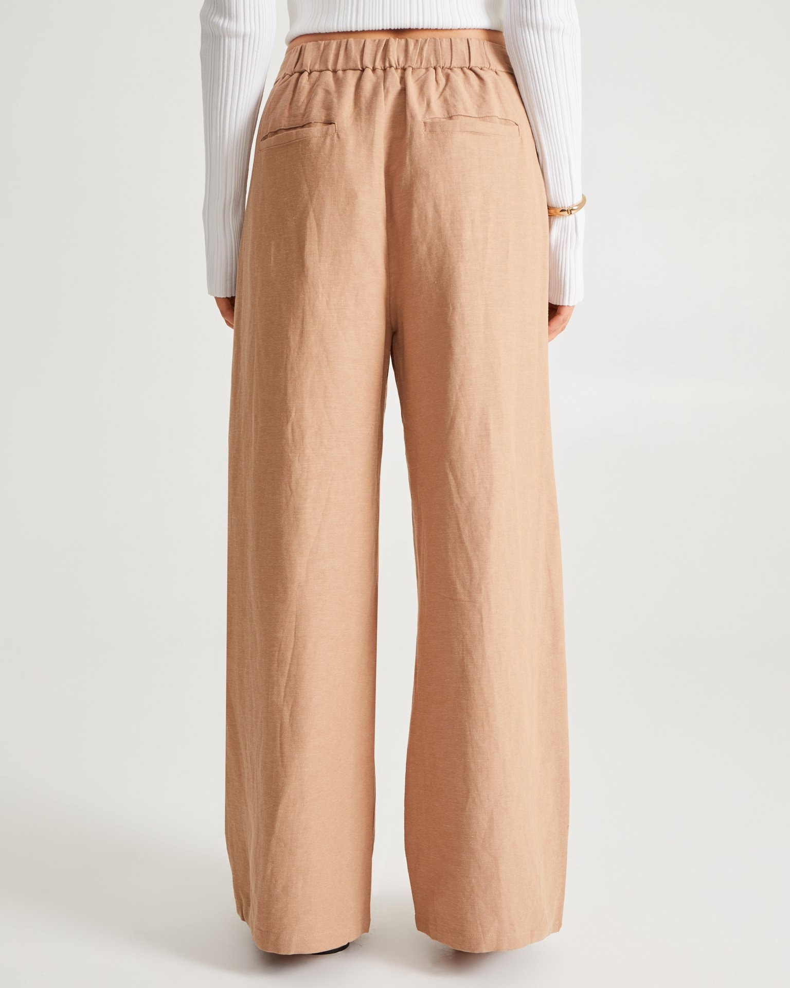 Linen Trousers, Brown-Beige — photo 5