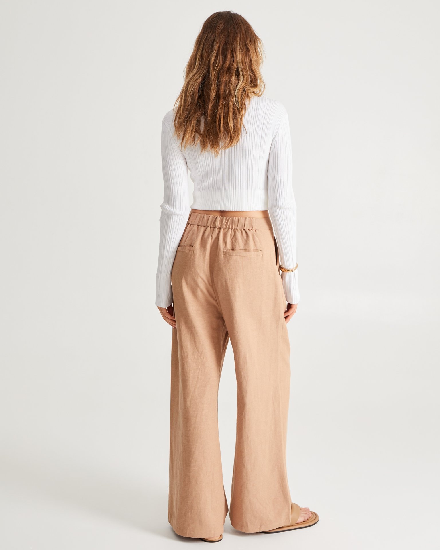 Linen Trousers, Brown-Beige — photo 3
