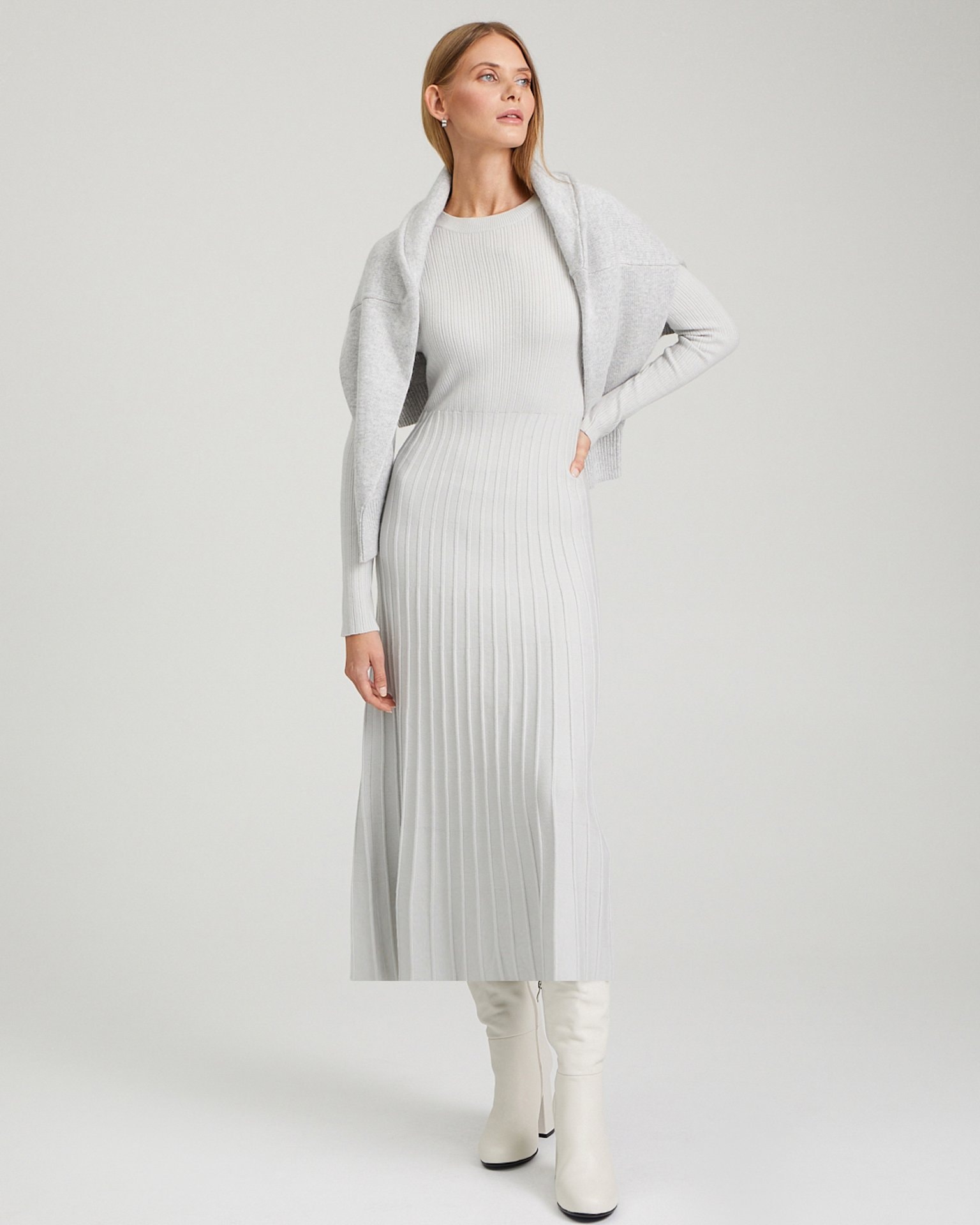 Knit midi dress, Grey — photo 2