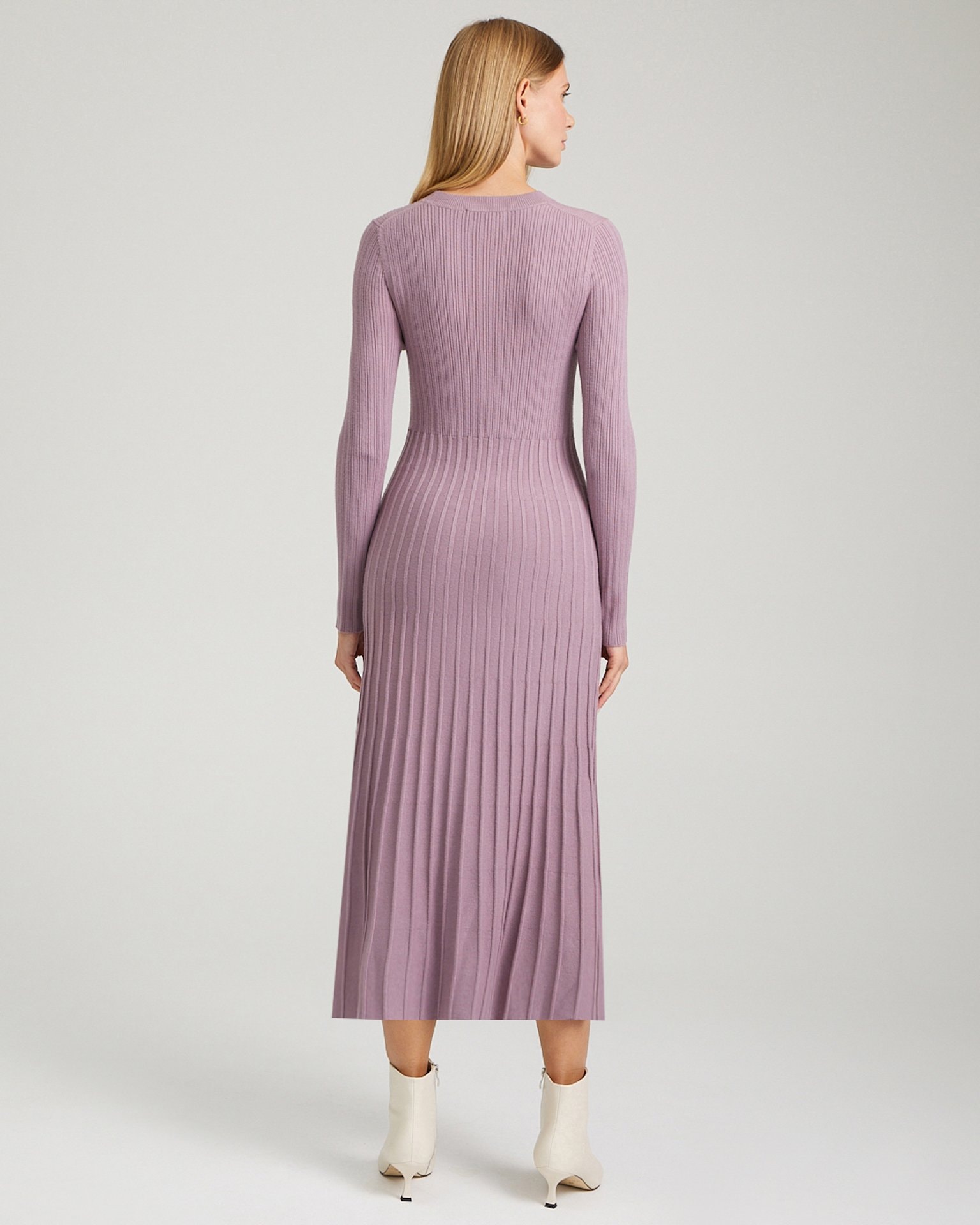 Knit Mid-Length Dress, Lilac — photo 4