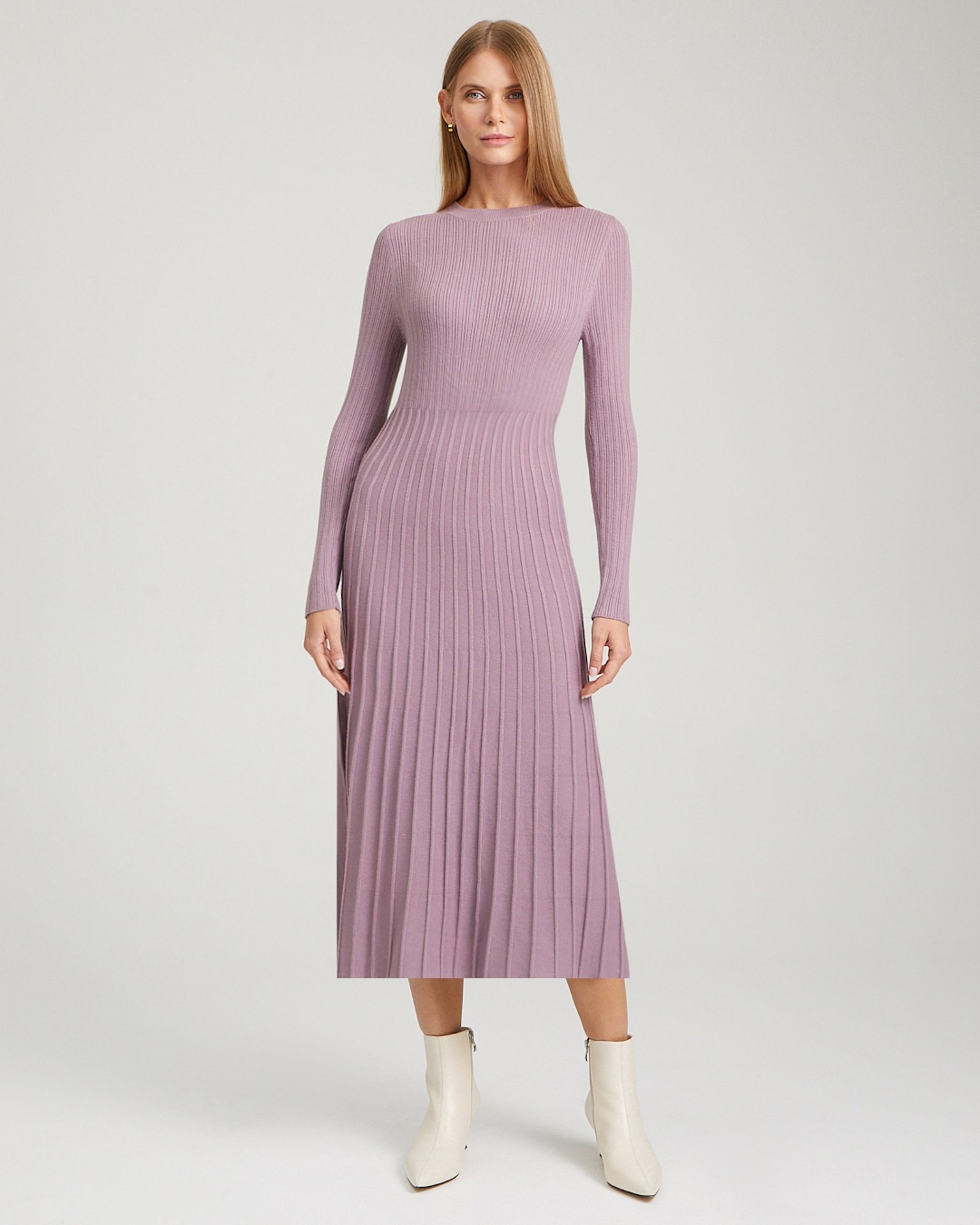 Knit Mid-Length Dress, Lilac — photo 5