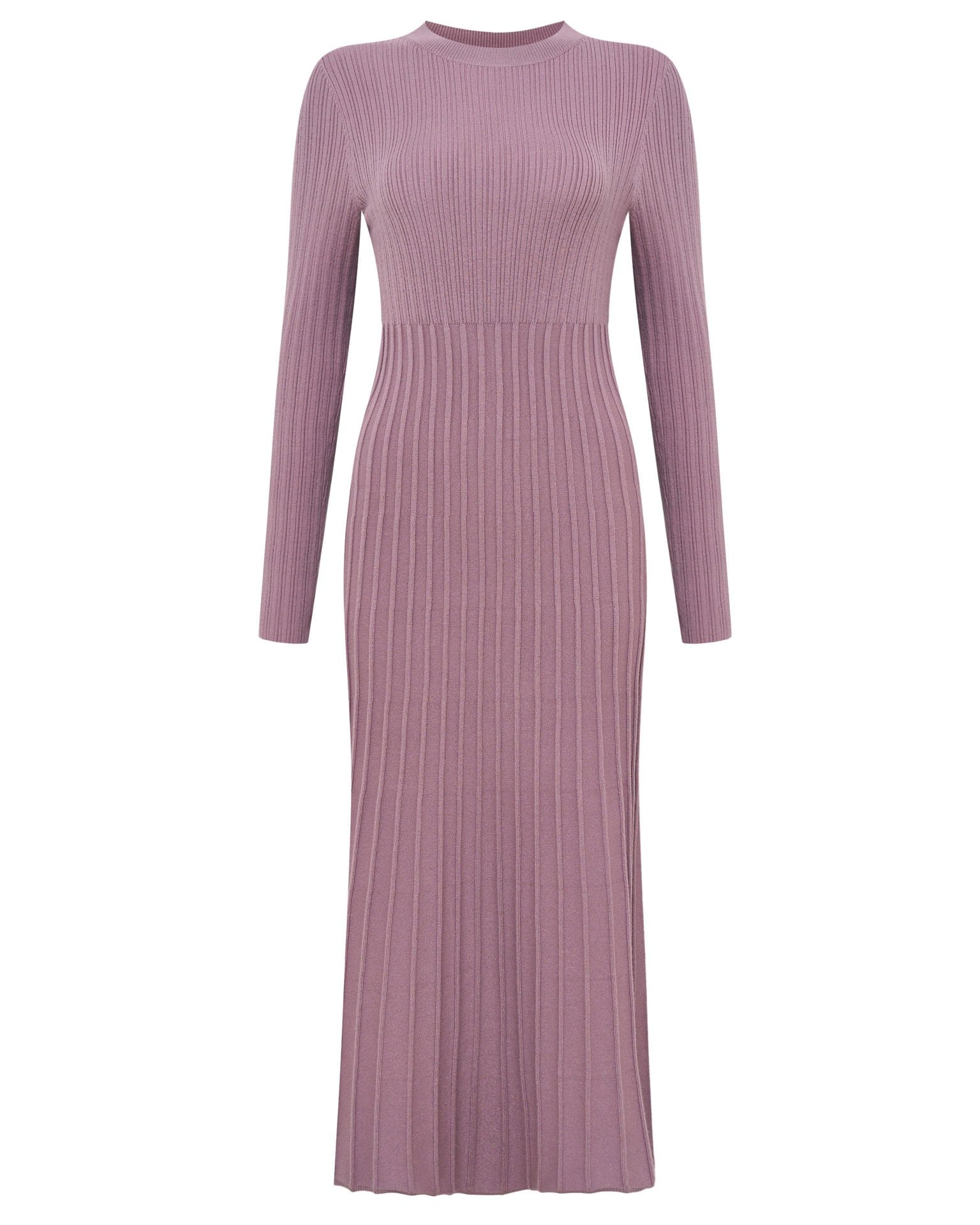 Knit Mid-Length Dress, Lilac — photo 3