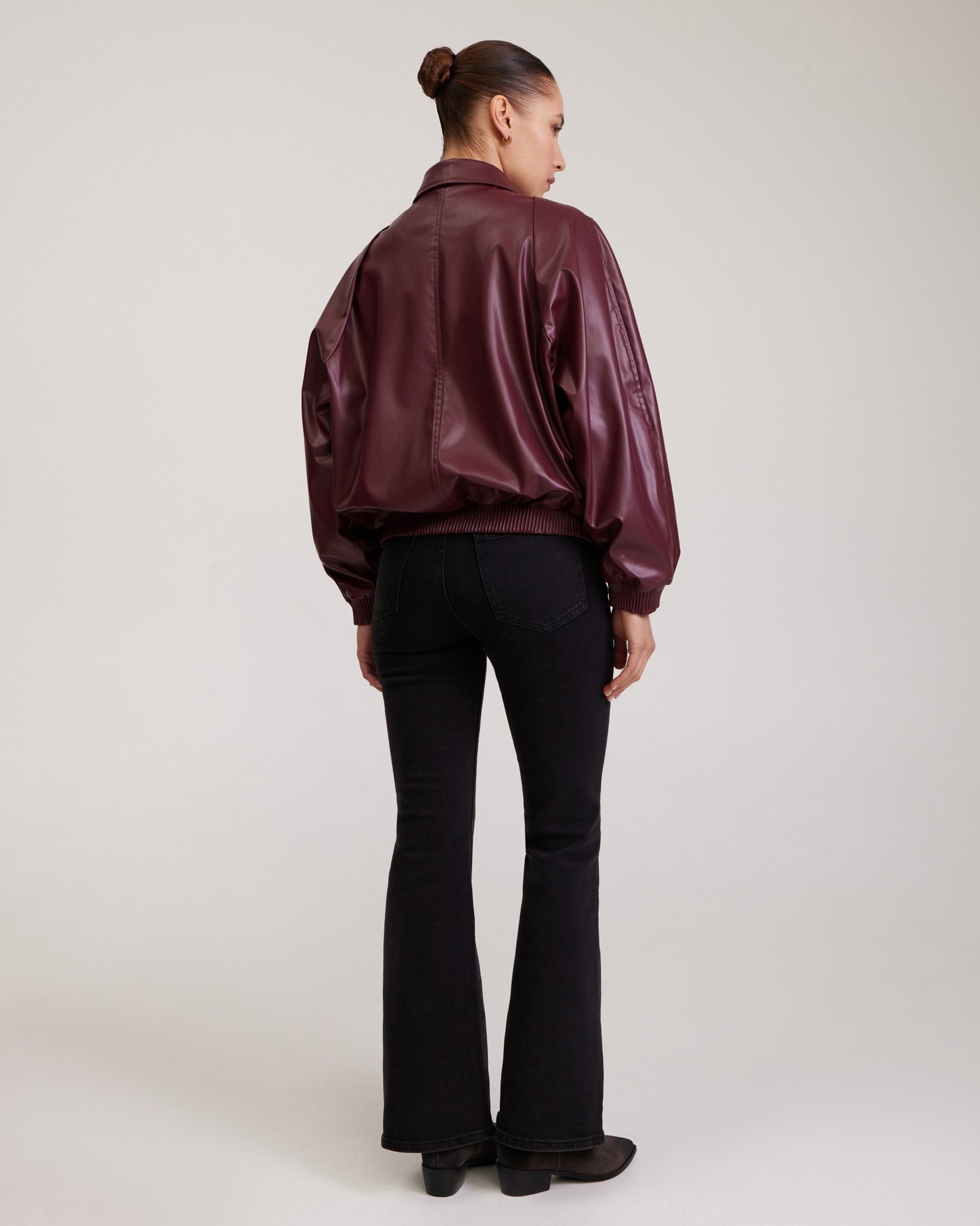 Oversized Bomber in Burgundy, Bordeaux — photo 4