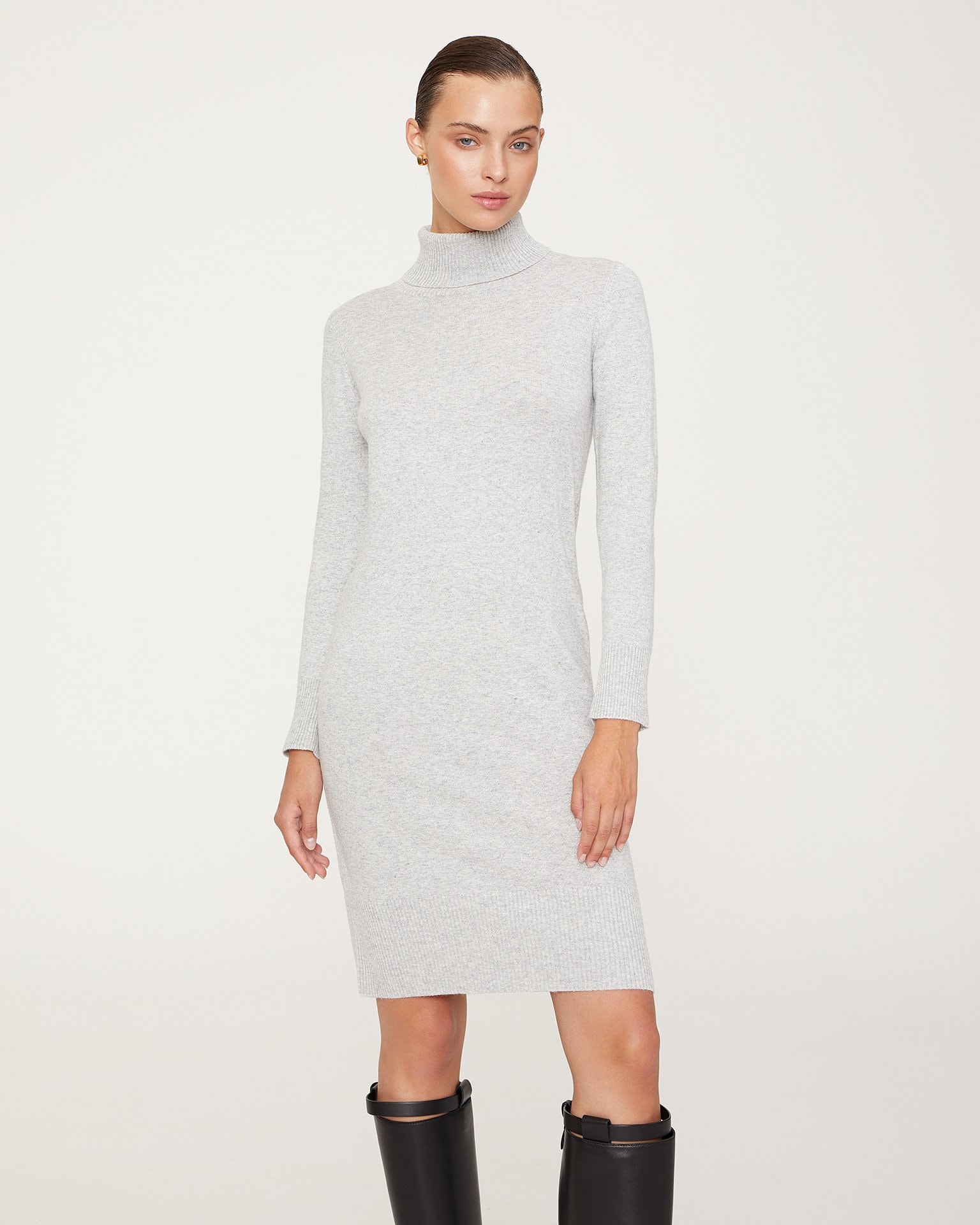 Straight-cut sweater dress, Grey — photo 2