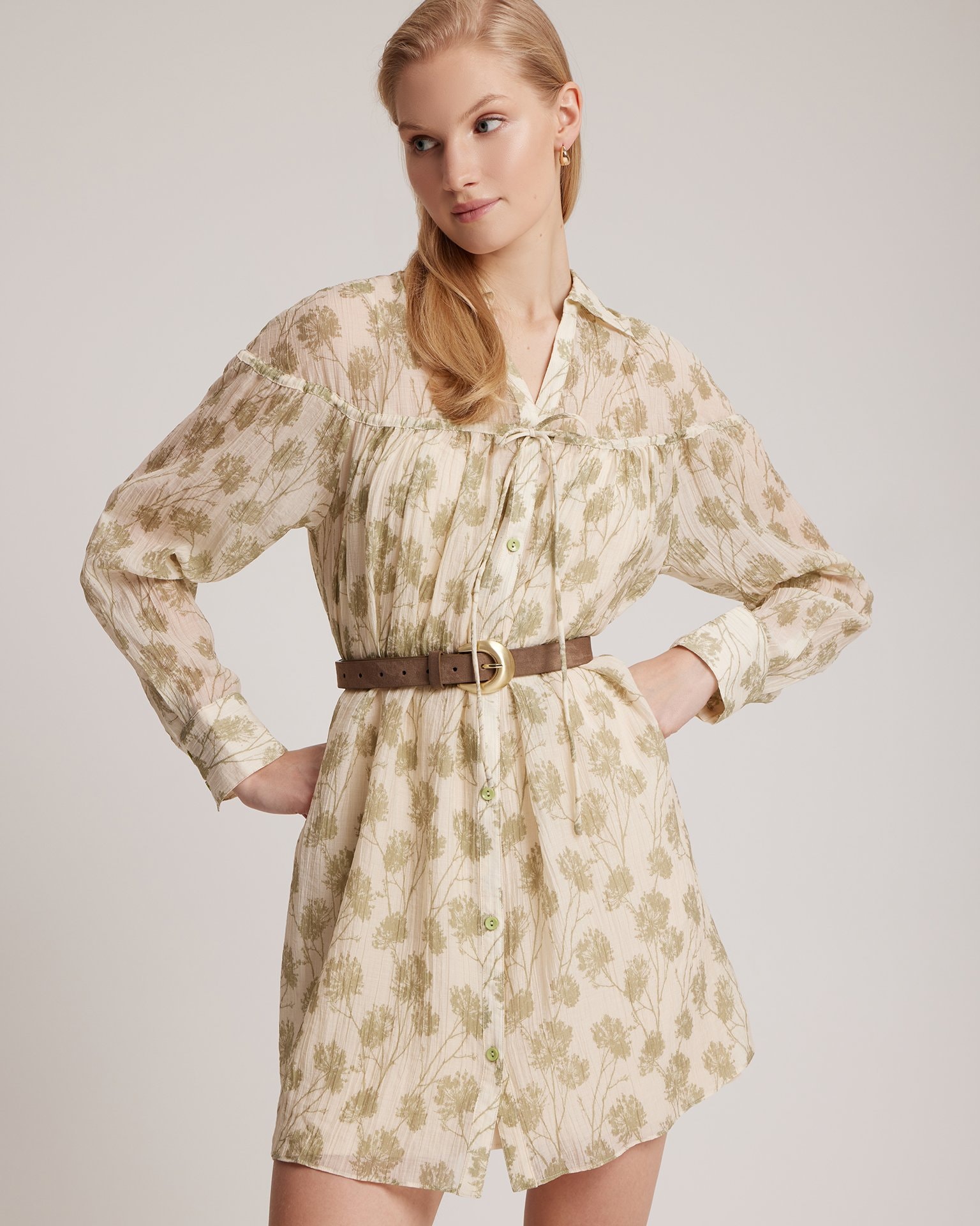 A-line silhouette dress, Green