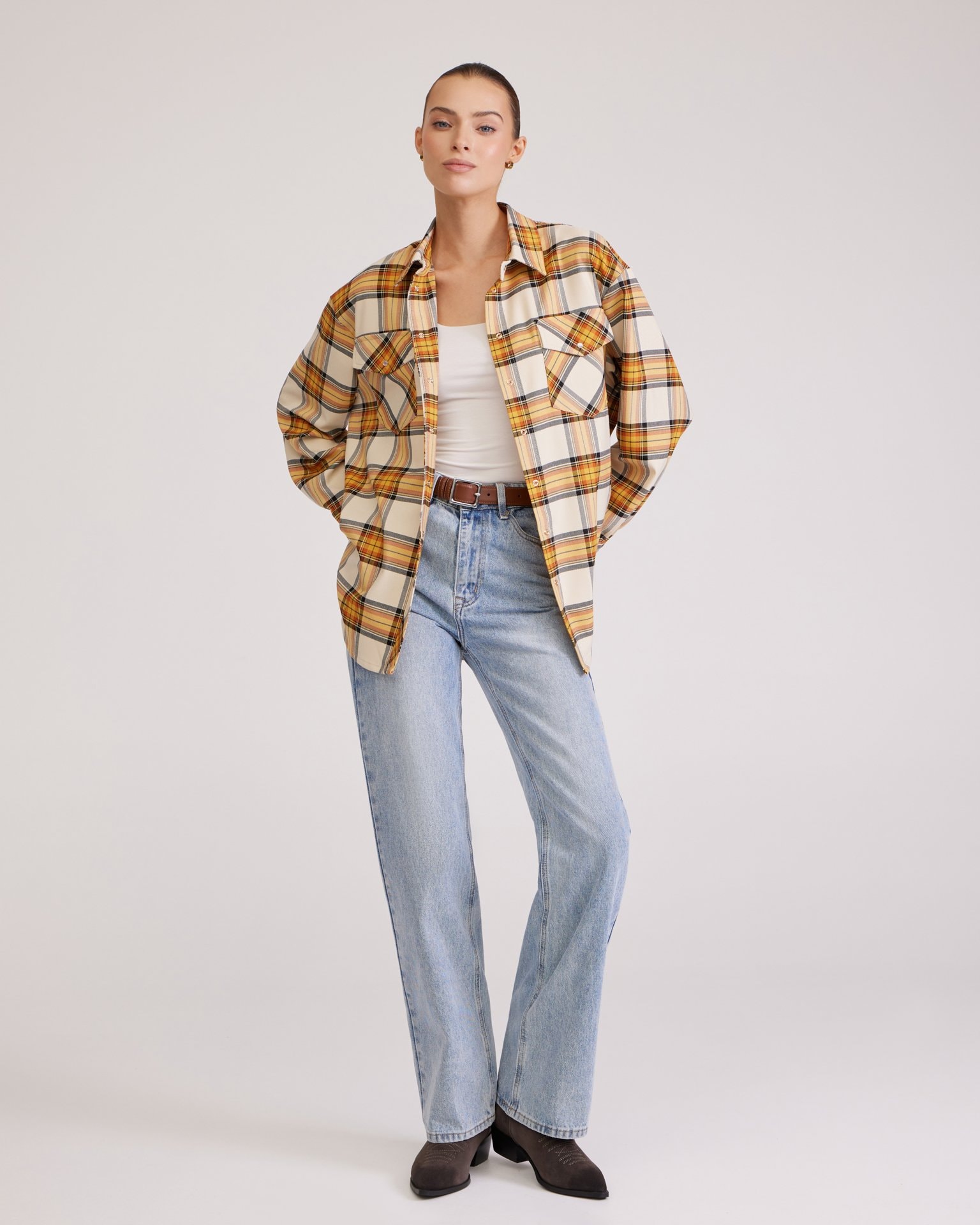 Checked shirt, Orange — photo 2