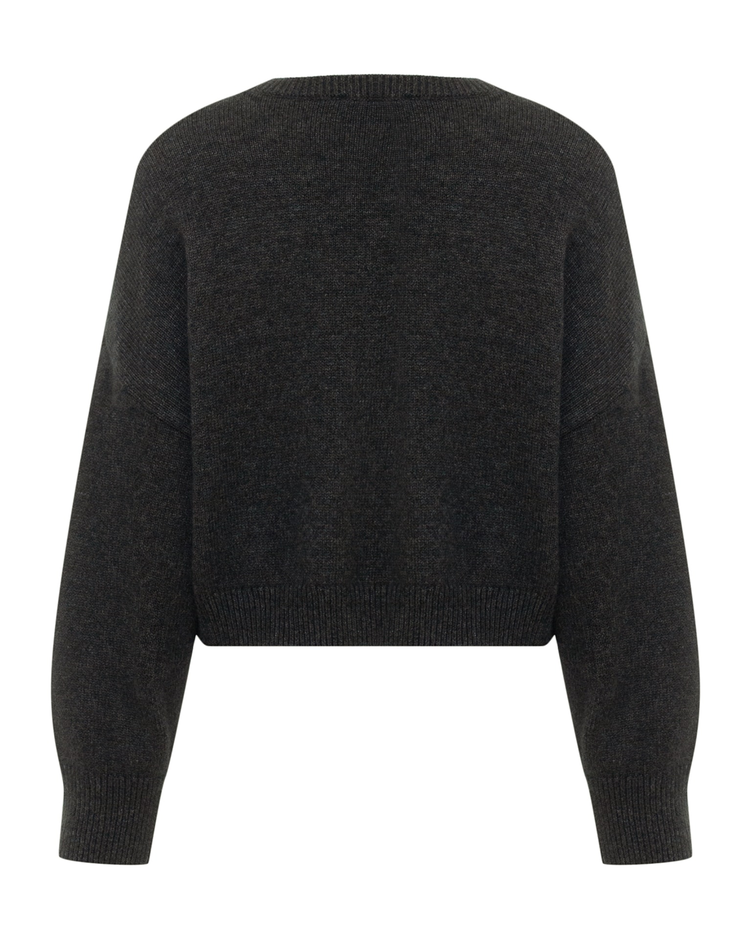 Cropped jumper in graphite colour, Dark grey — photo 9