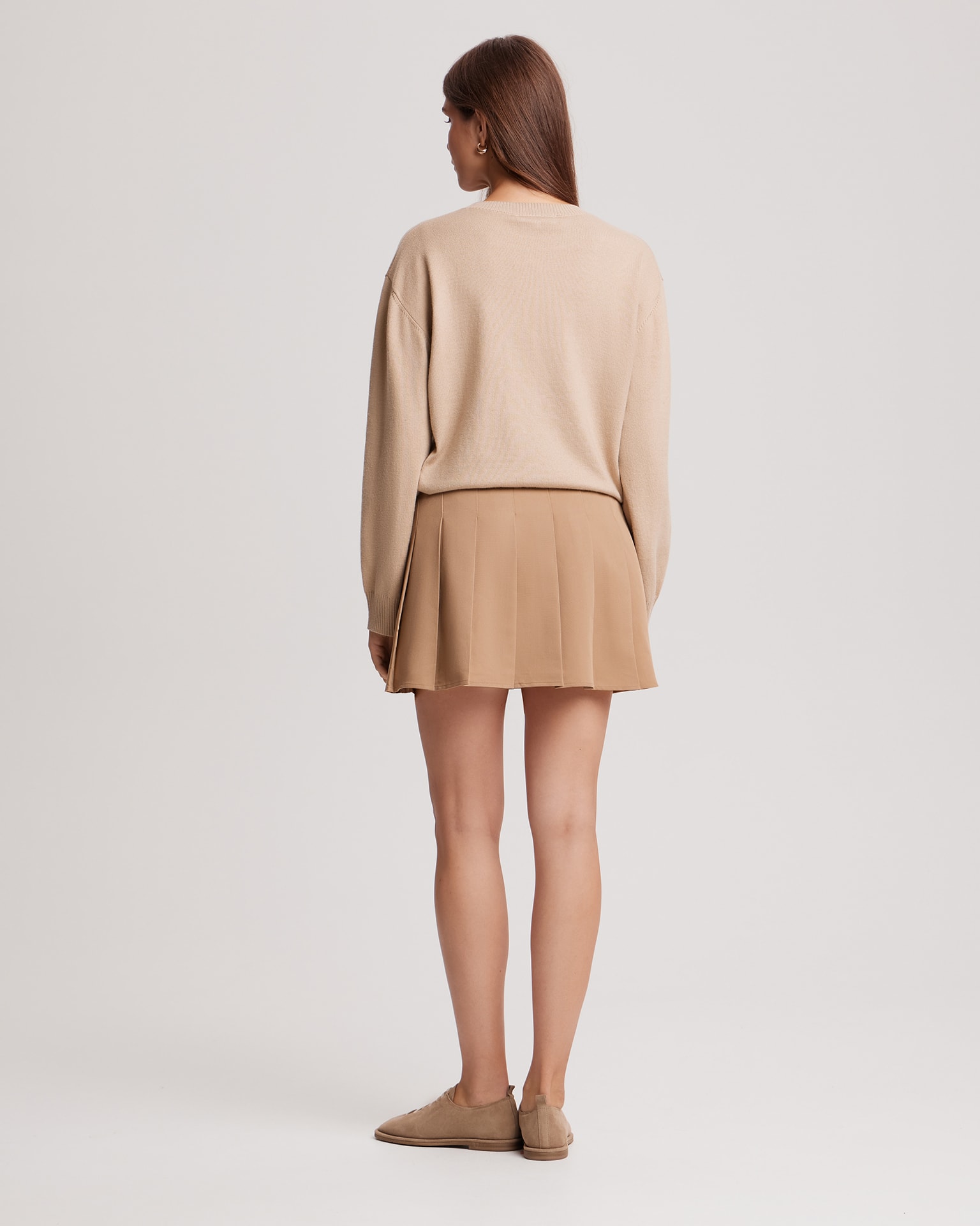 Pleated skirt, Beige — photo 3