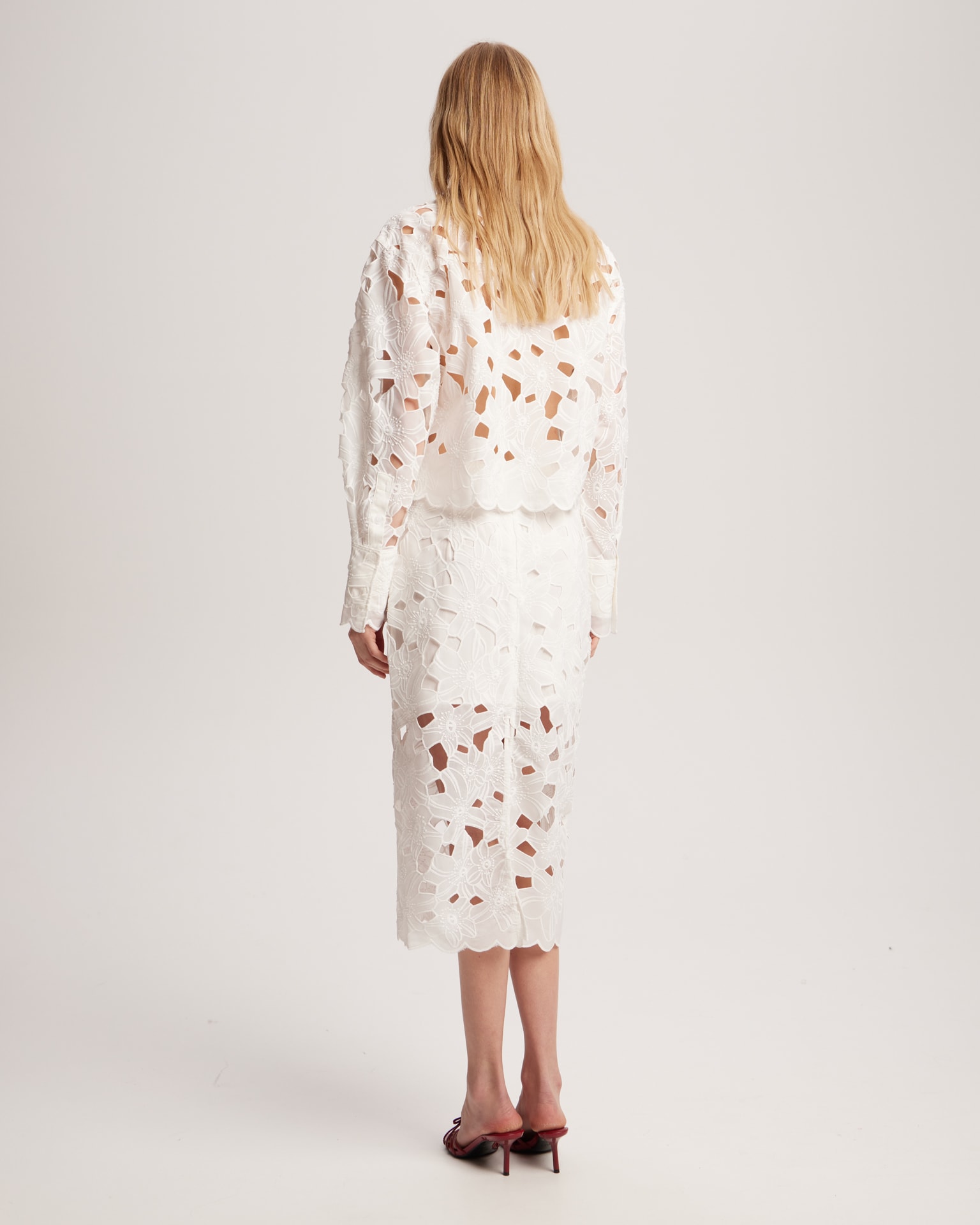 White lace skirt, White — photo 4