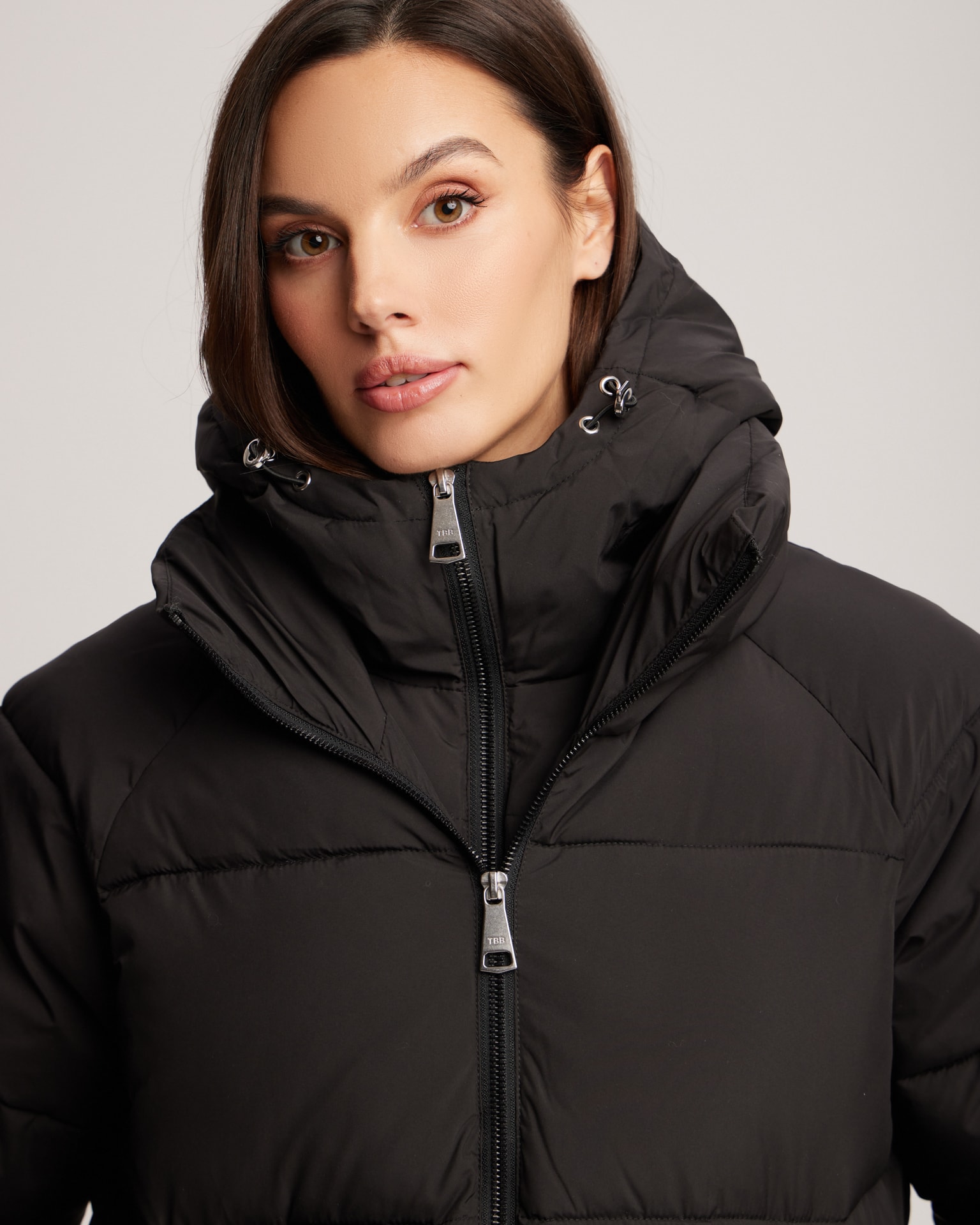 Essential black puffer coat, Black — photo 5