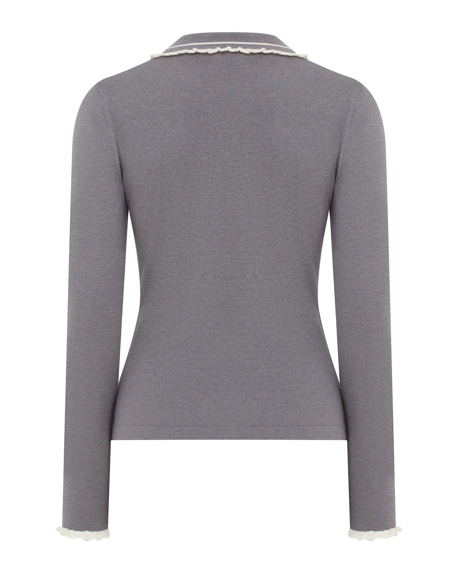 long-sleeved polo shirt, Gray — photo 7