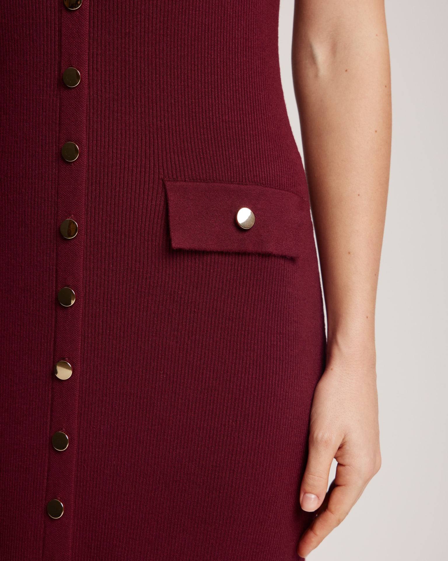 Sleeveless midi dress, Burgundy — photo 5