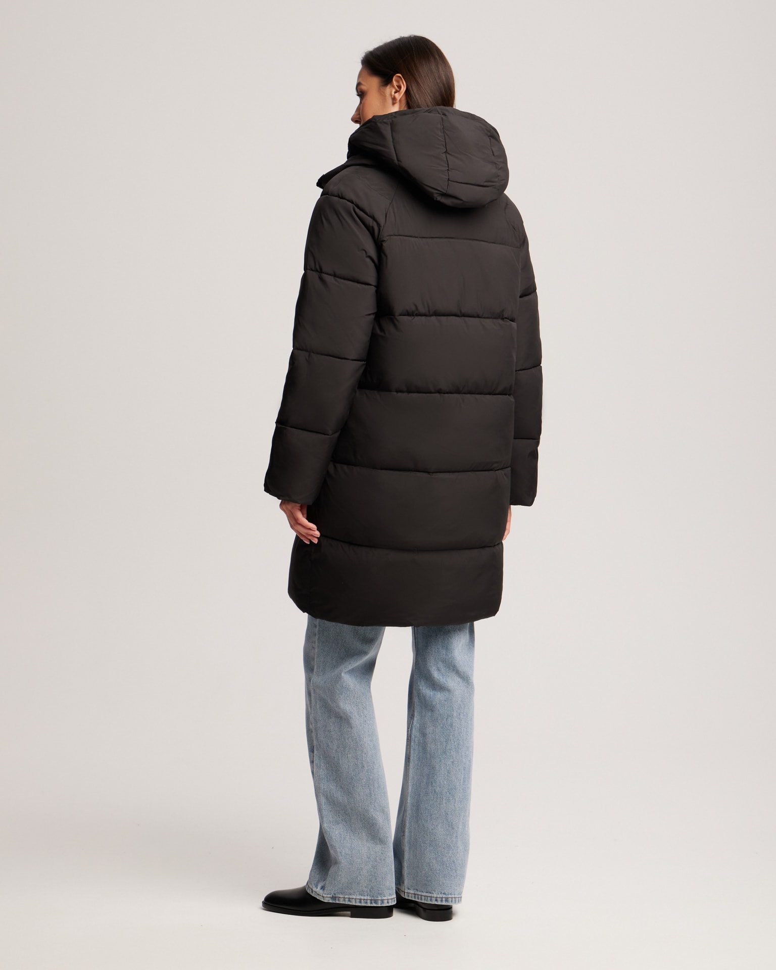 Essential black puffer coat, Black — photo 8