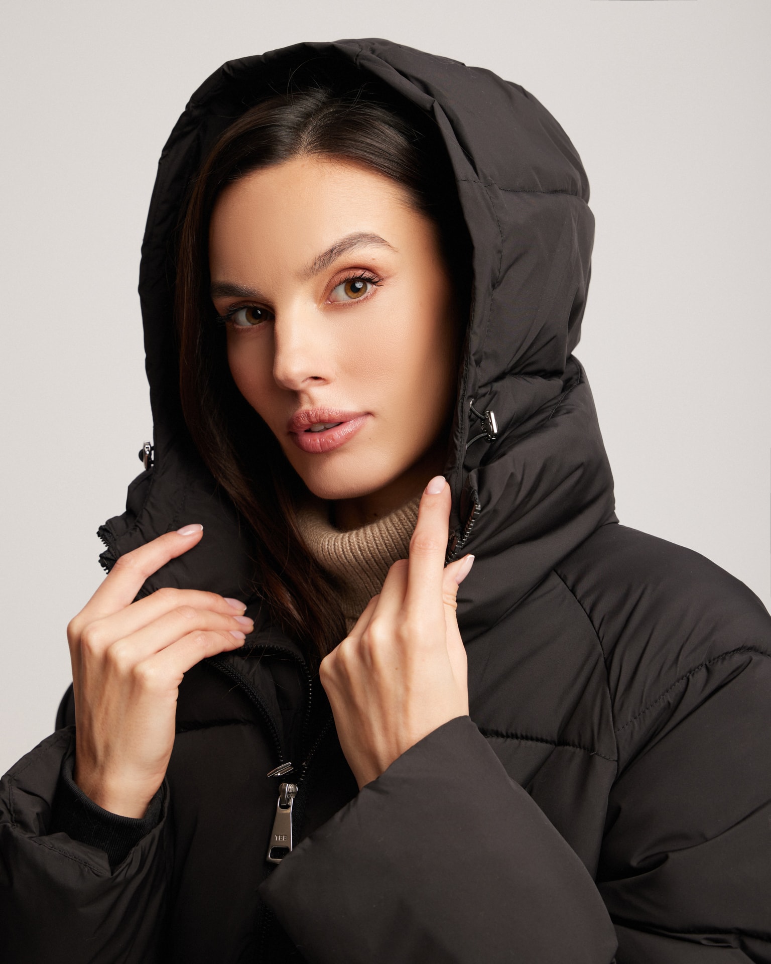 Essential black puffer coat, Black — photo 6