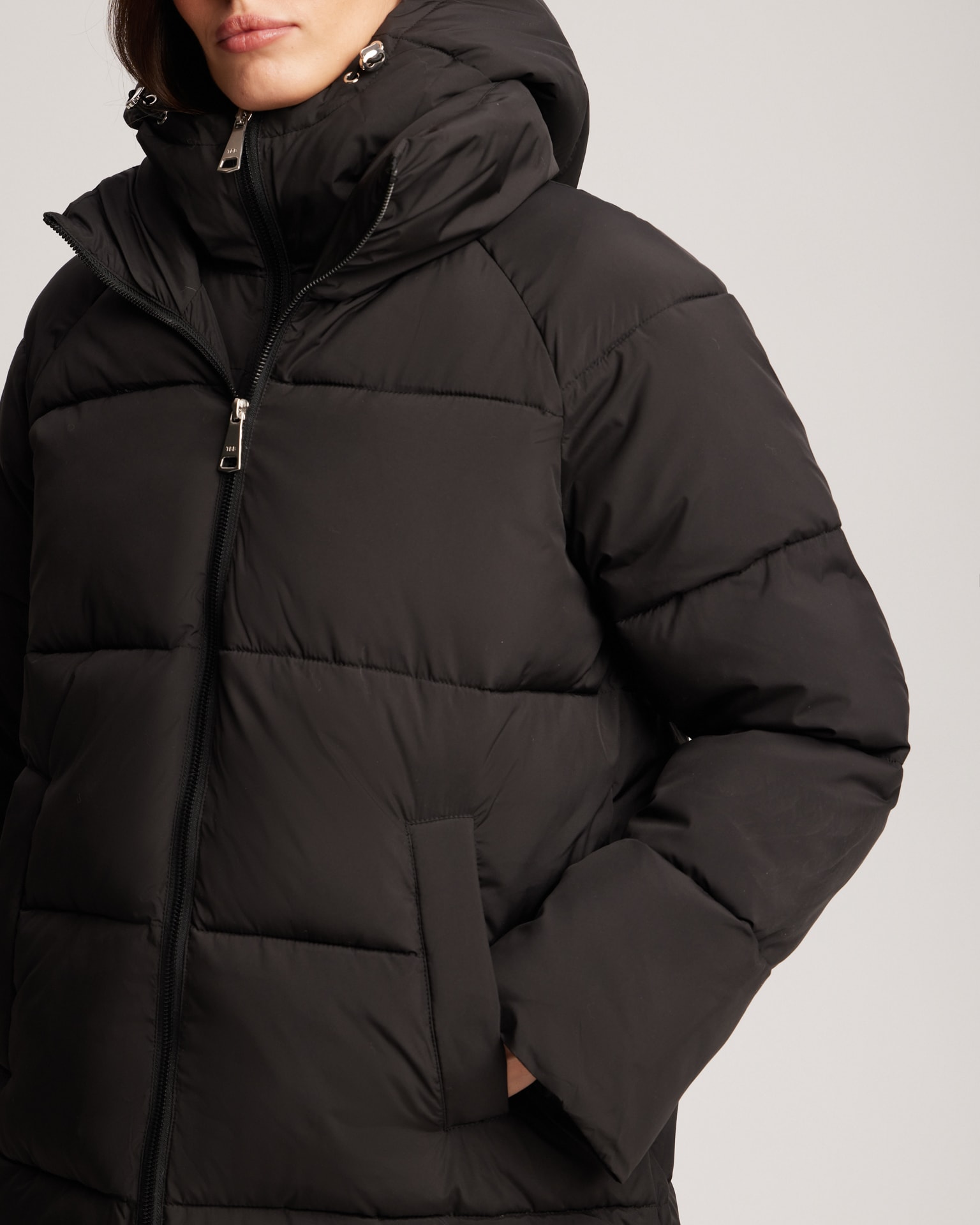 Essential black puffer coat, Black — photo 7