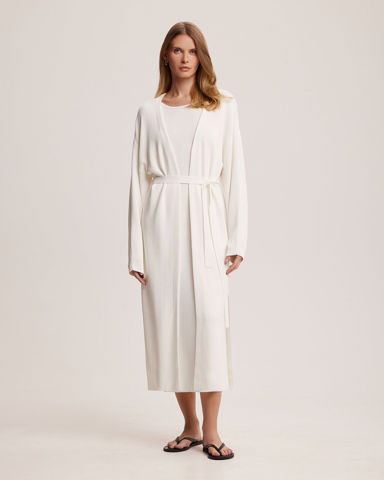 Cream-coloured dress with thin straps, Milk — photo 2