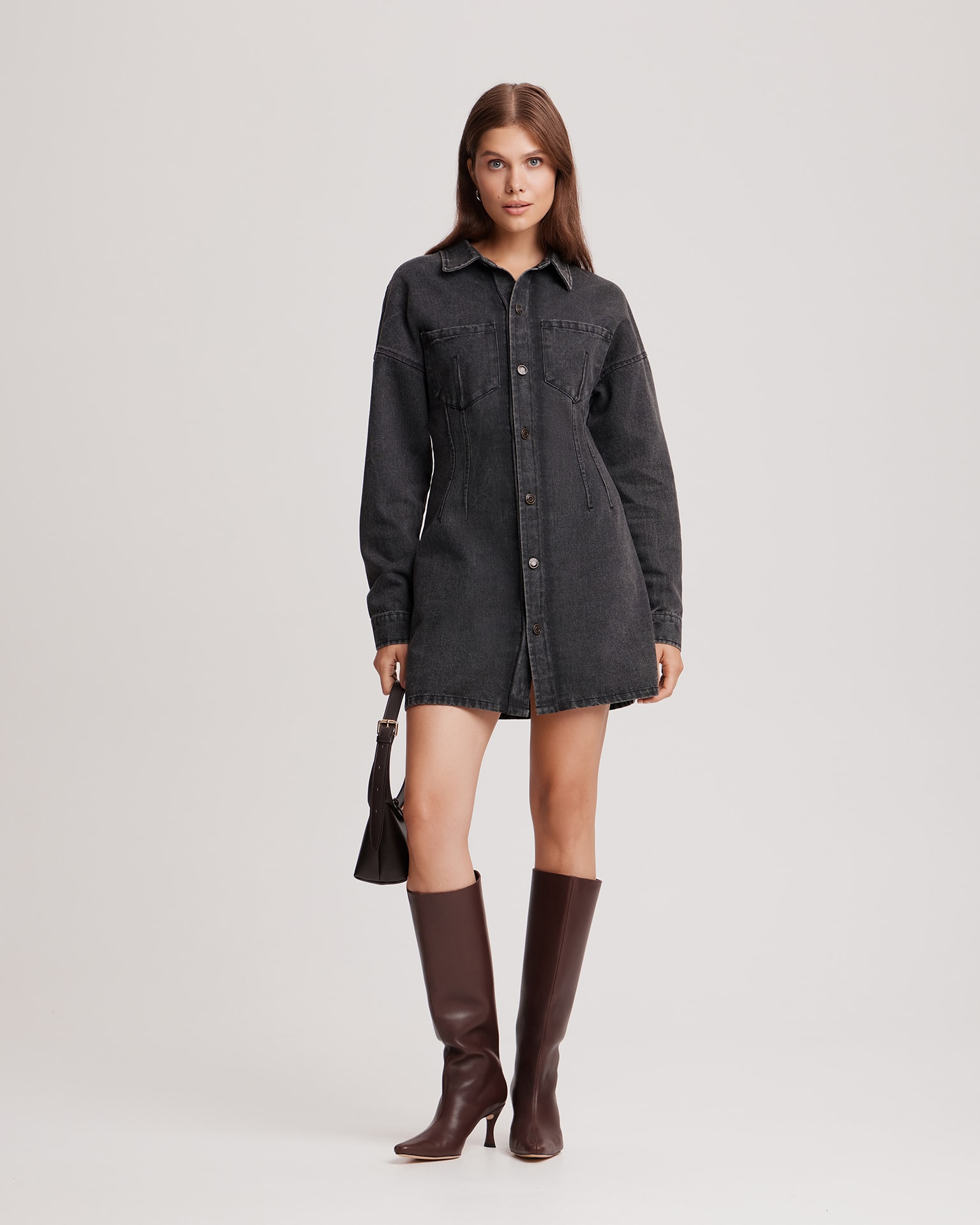 Denim dress, Grey — photo 4