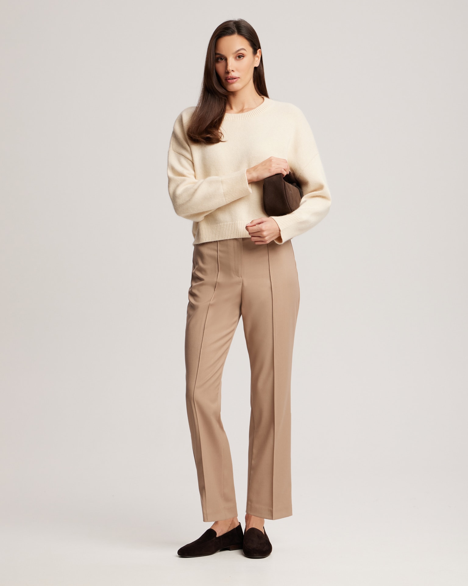 Cropped beige jumper, Beige