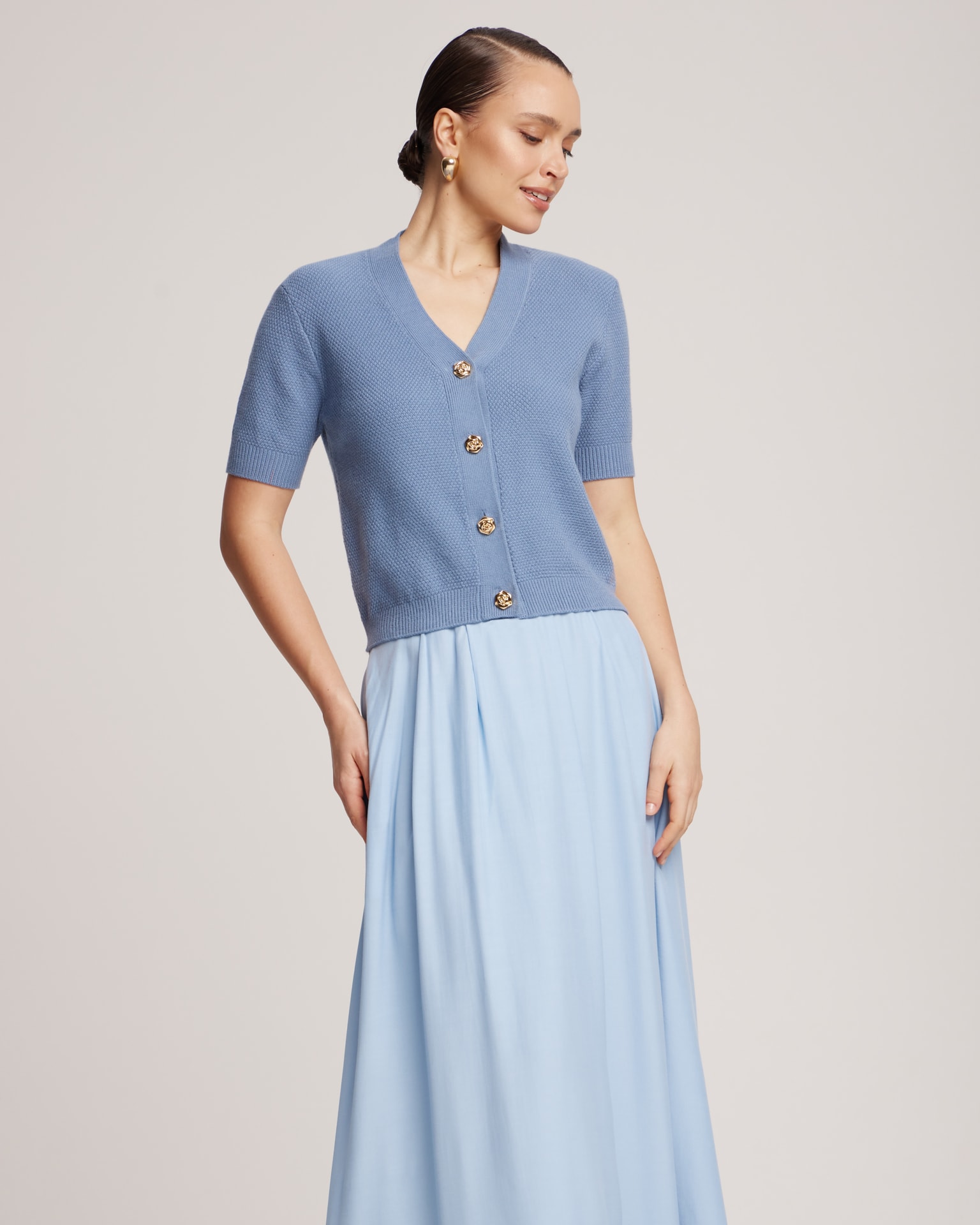 Flowing midi skirt, Blue — photo 5