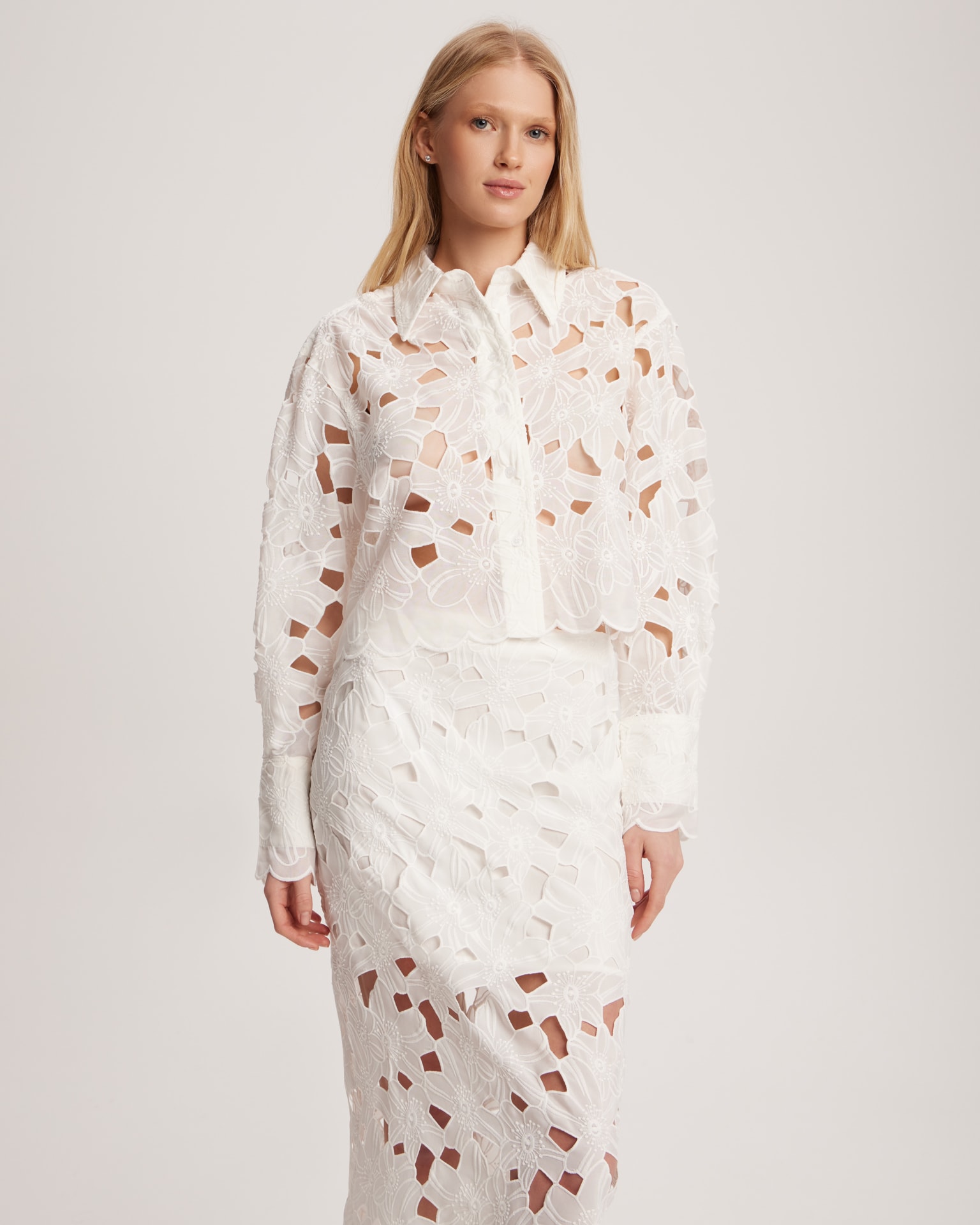 White lace skirt, White — photo 5
