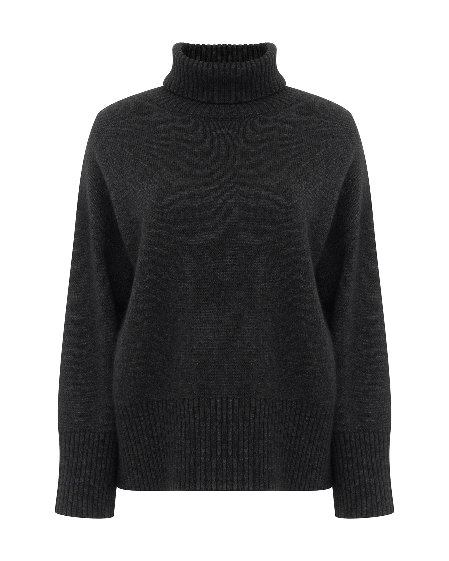 Graphite-coloured jumper with a high neck, Dark Grey — photo 7