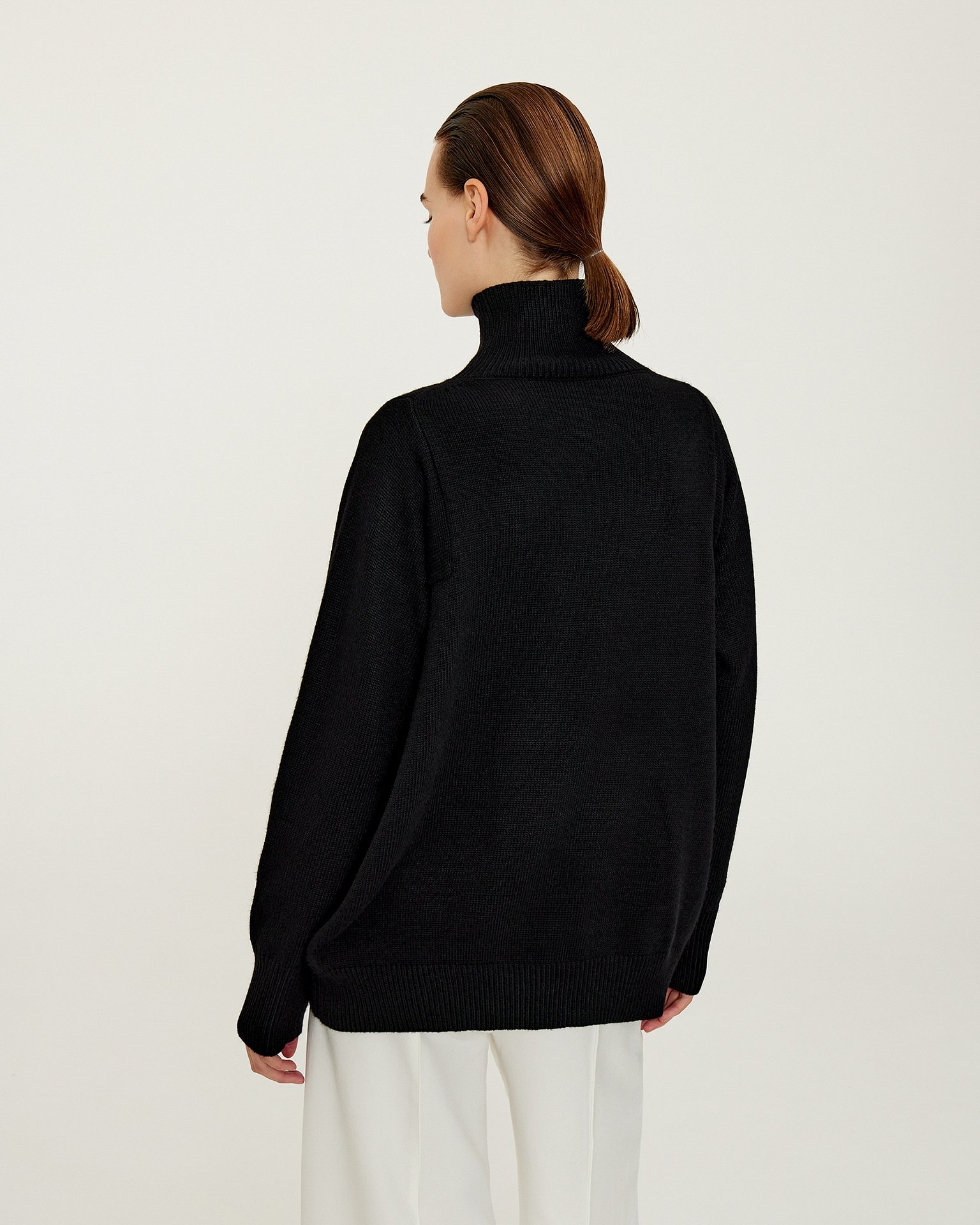 Basic black turtleneck jumper, Black — photo 4