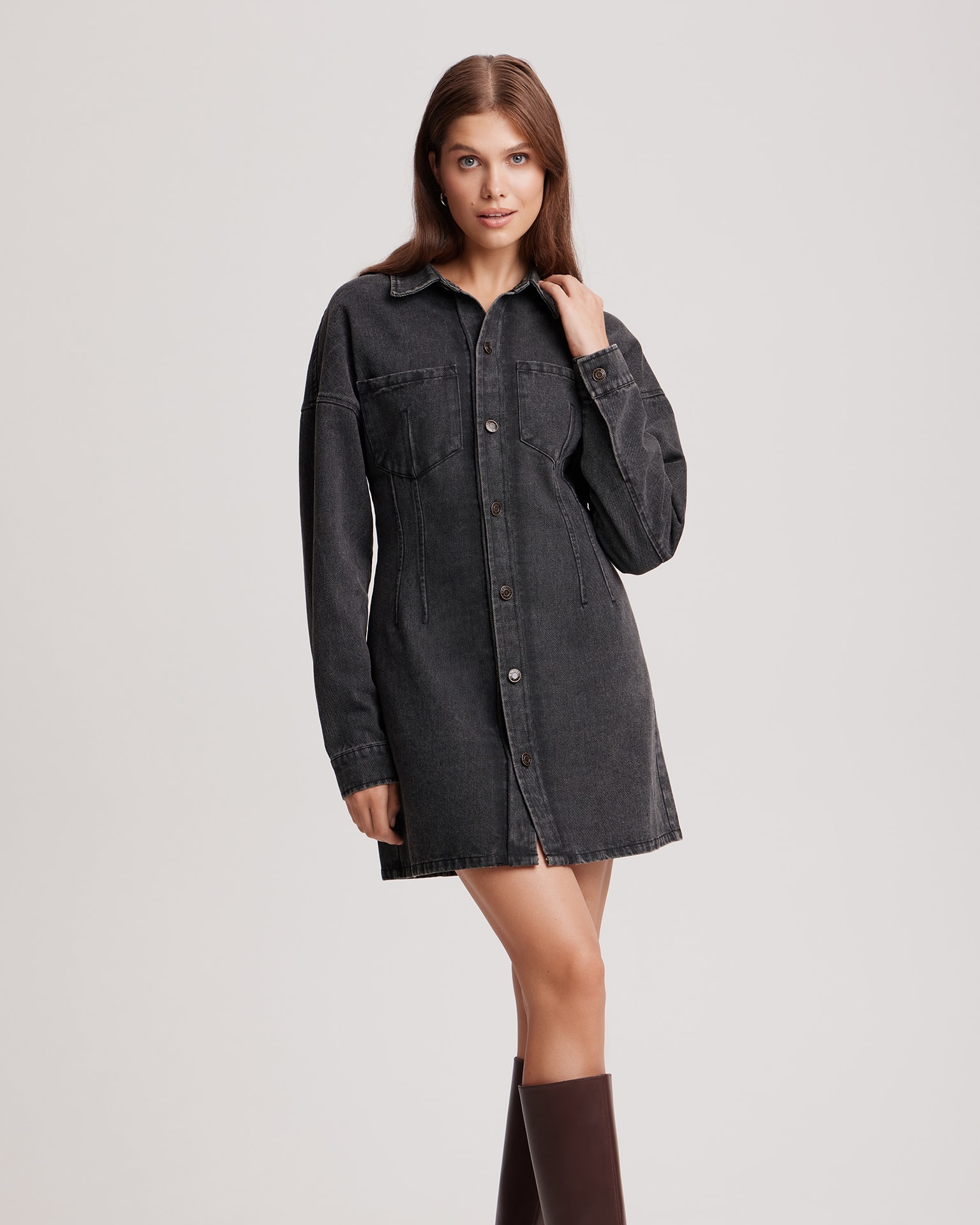 Denim dress, Grey — photo 6