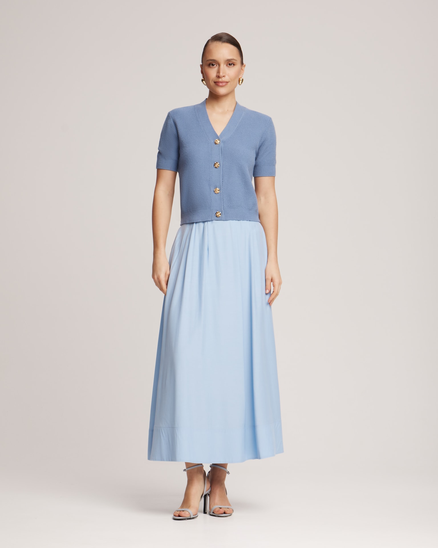 Flowing midi skirt, Blue