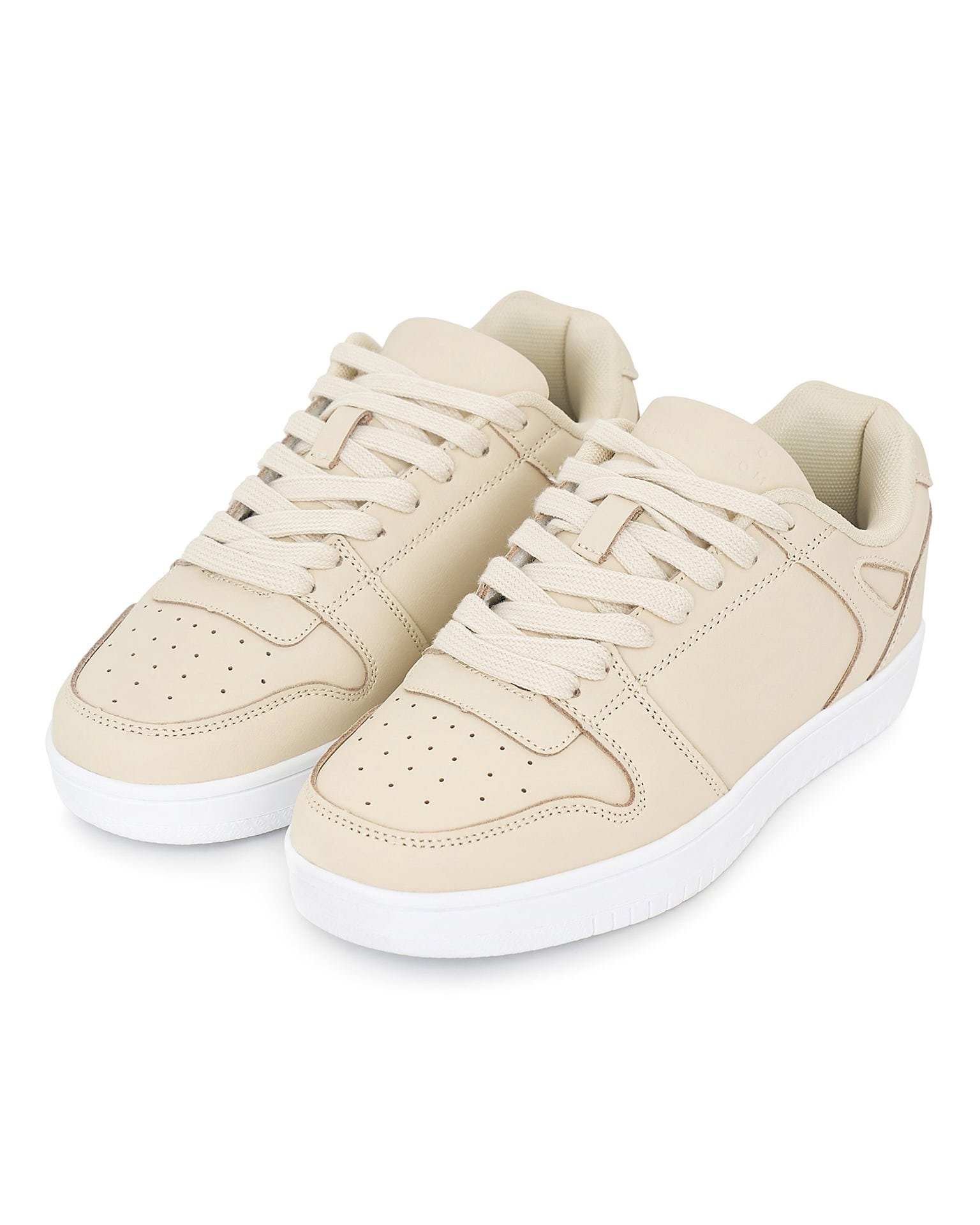 Beige sneakers in genuine leather