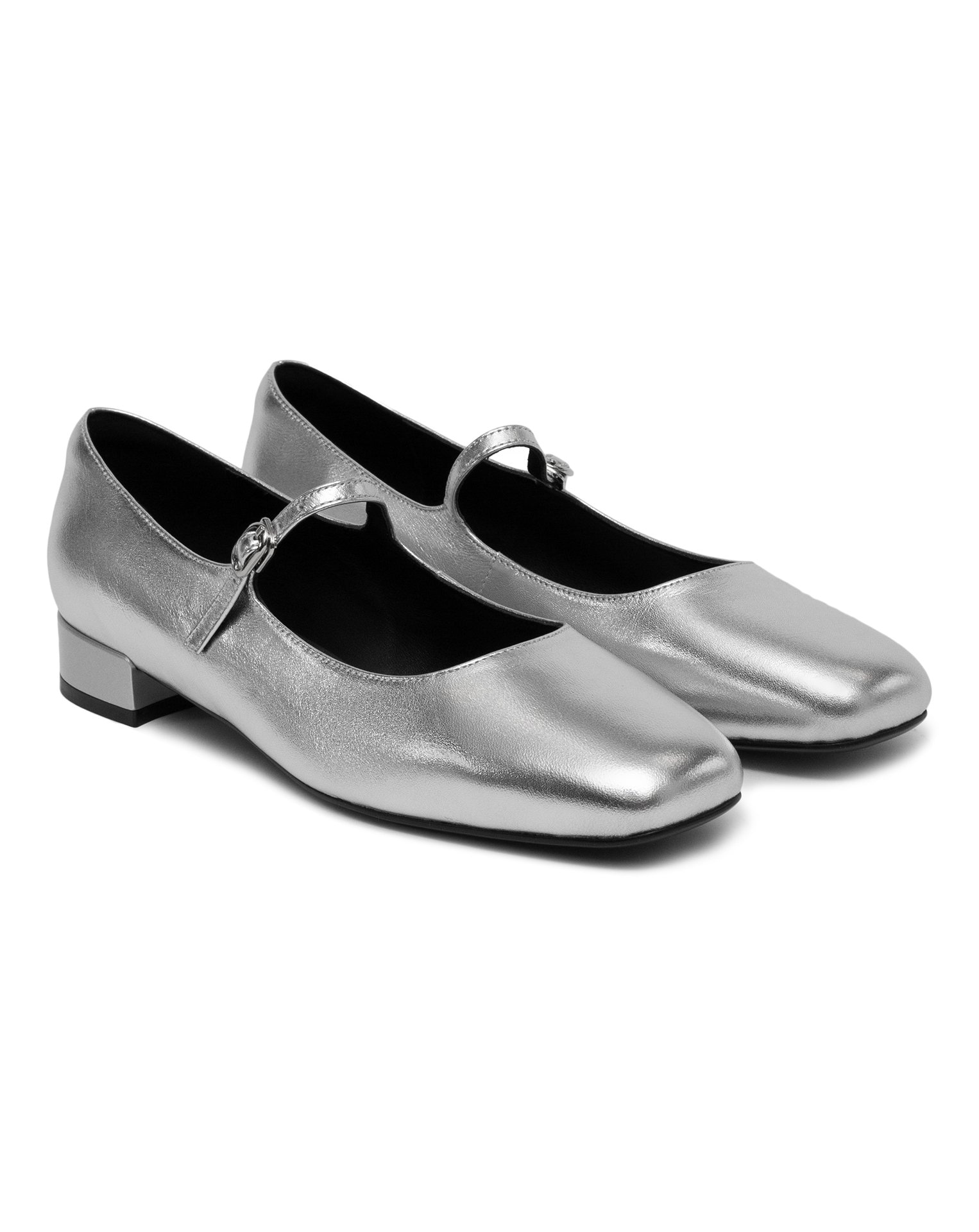 Silver Mary Jane shoes
