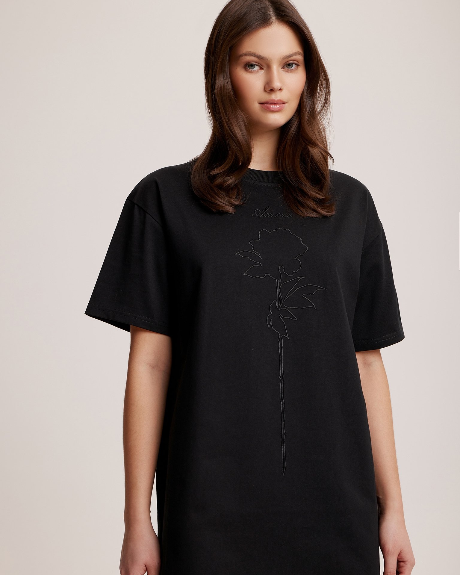 Straight-cut cotton dress